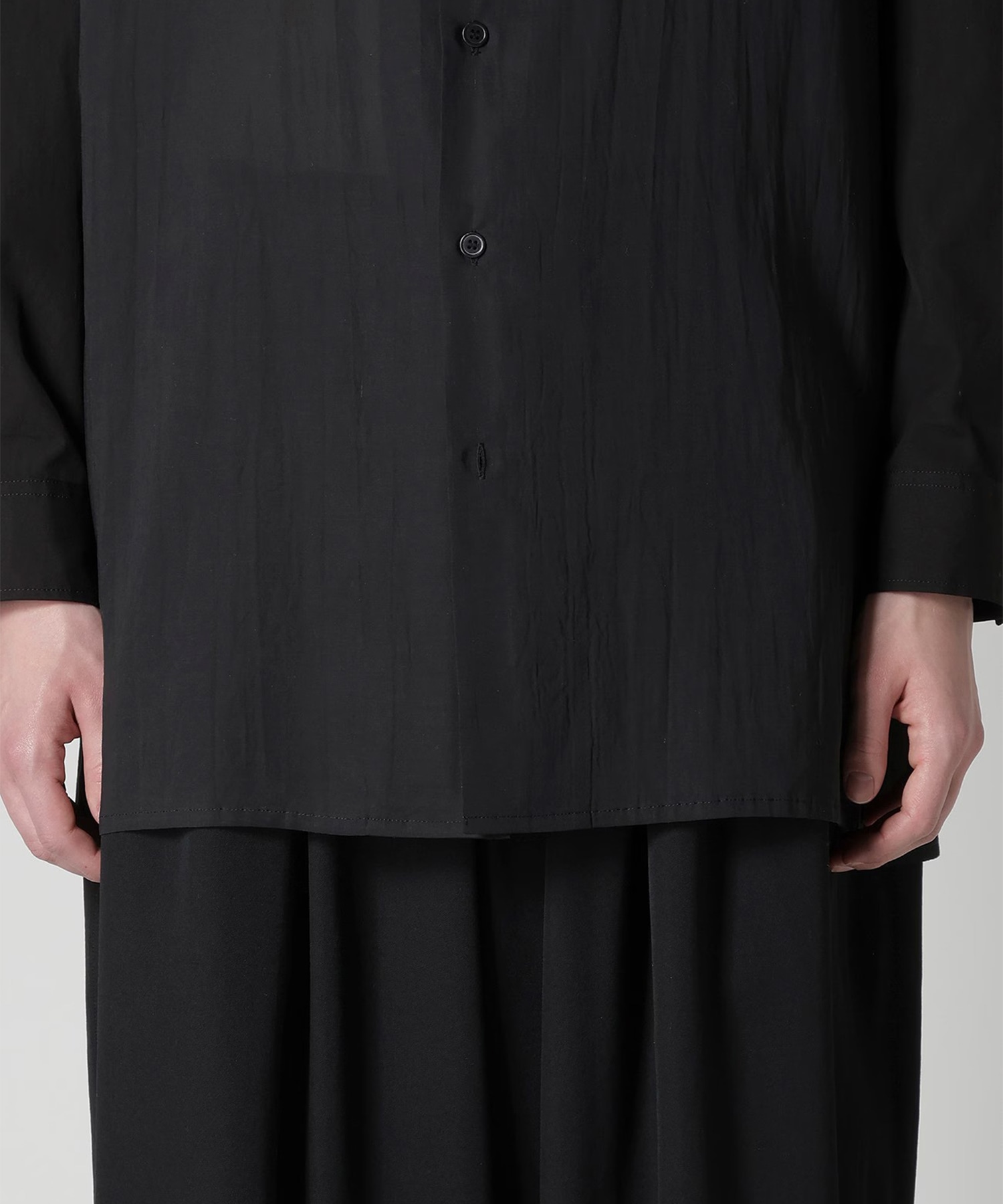 OVERSIZED SILHOUETTE SHIRT IN BROAD AND CELLULOSE BLACK DAHL Y's for men