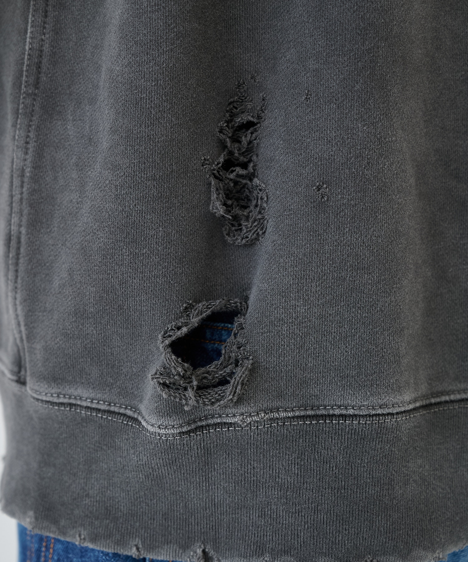 DAMAGE PATCH ZIP HOODIE JieDa