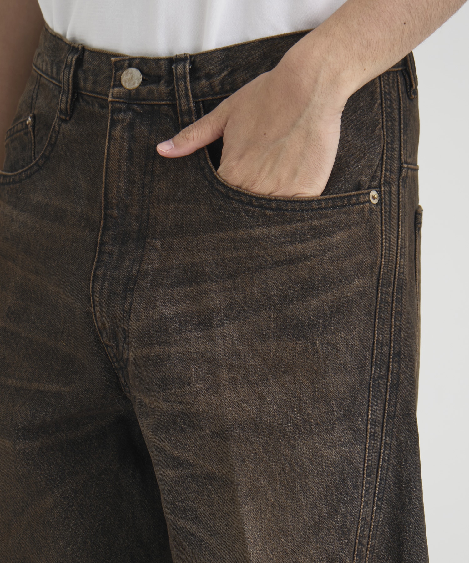 3D TWISTED WIDE LEG JEANS NVRFRGT