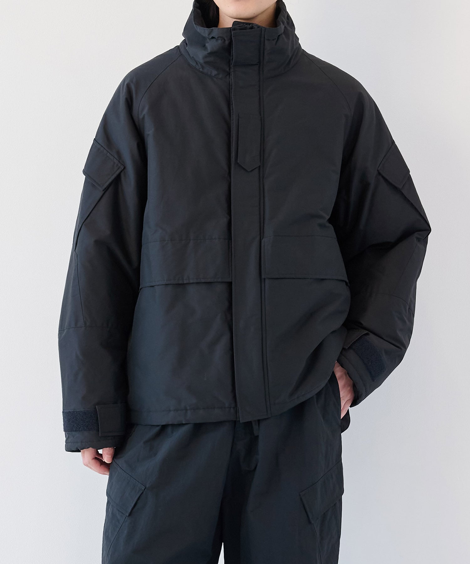 オーガニックコットンブラタクシルク高密度タイプライター / パフドECWCSジャケット MARKAWARE/marka