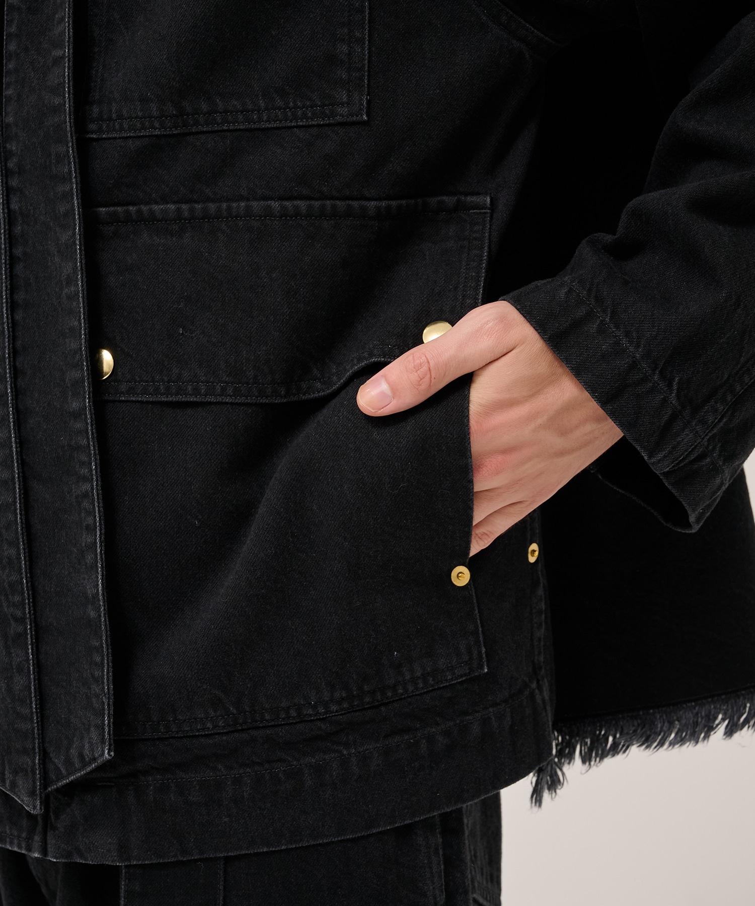 Big Flap Pocket Bow Tie Denim Jacket CULLNI