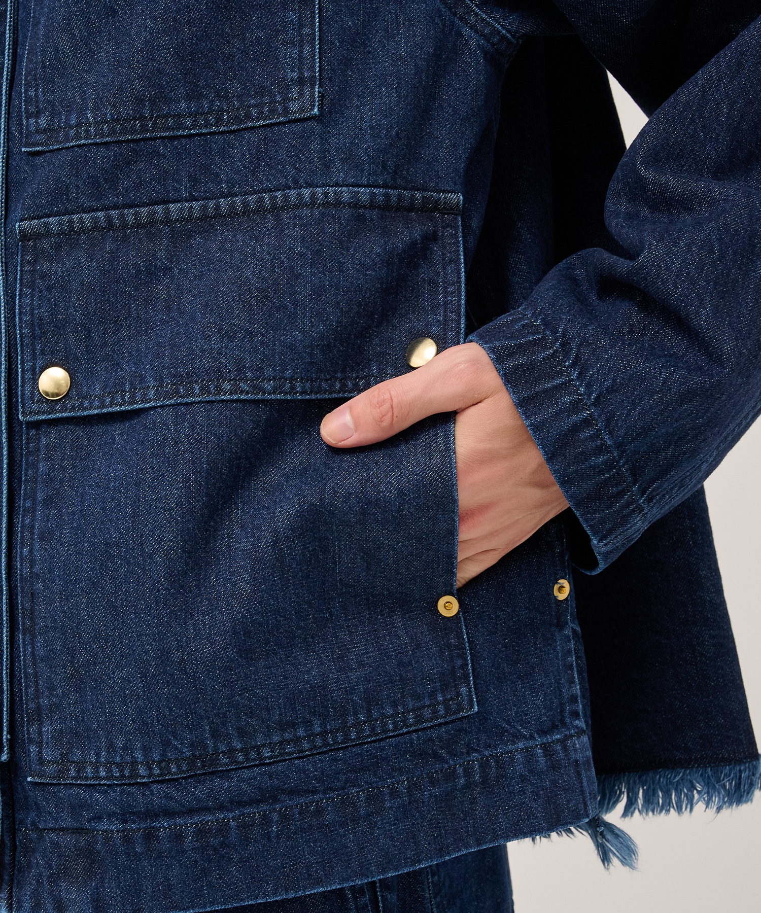 Big Flap Pocket Bow Tie Denim Jacket CULLNI