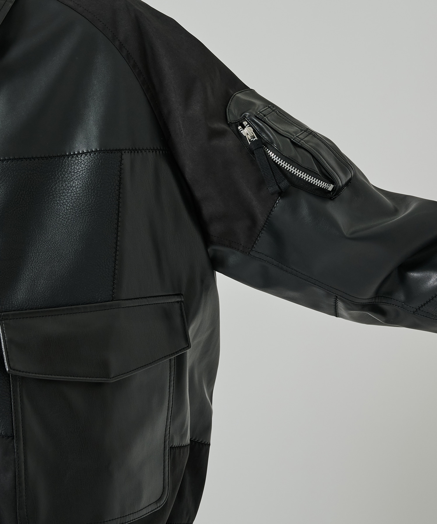 SYNTHETIC LEATHER PATCHWORK BLOUSON / HP-J011-051 COMME des GARCONS HOMME