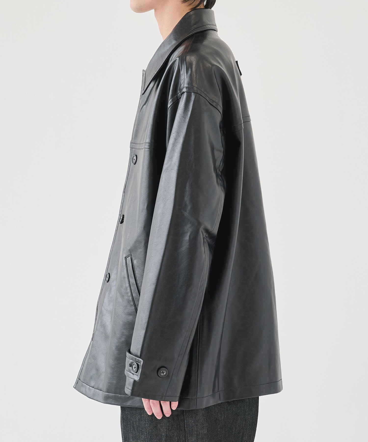 別注 VEGAN LEATHER CAR COAT JieDa