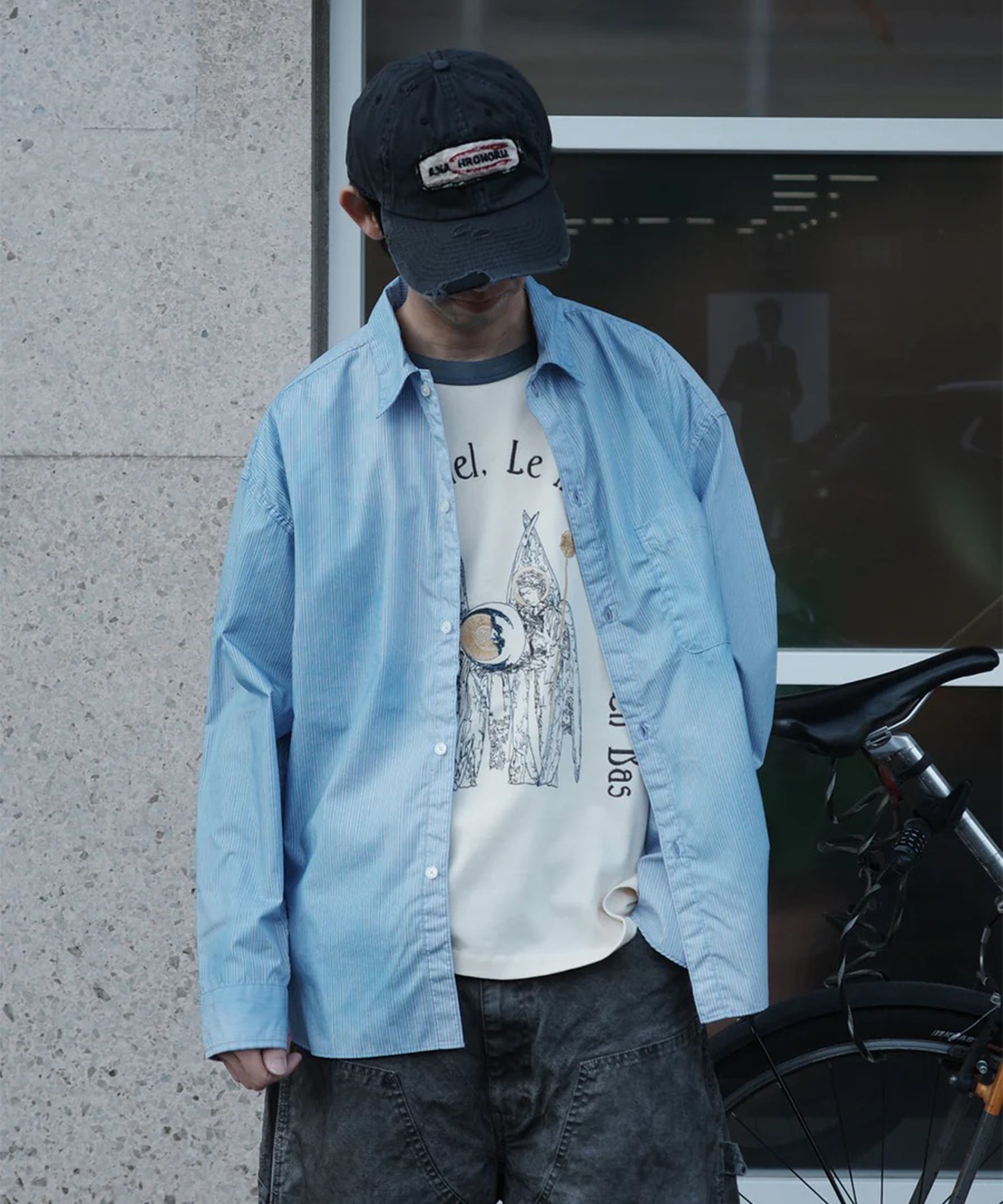 HAND-SPRAYED STRIPE SHIRTS ANACHRONORM