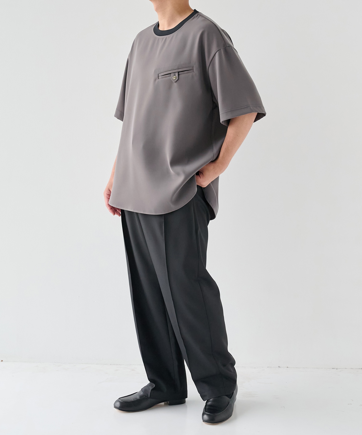 Dry Twill Button-Tab Pocket Short Sleeve Pullover CULLNI