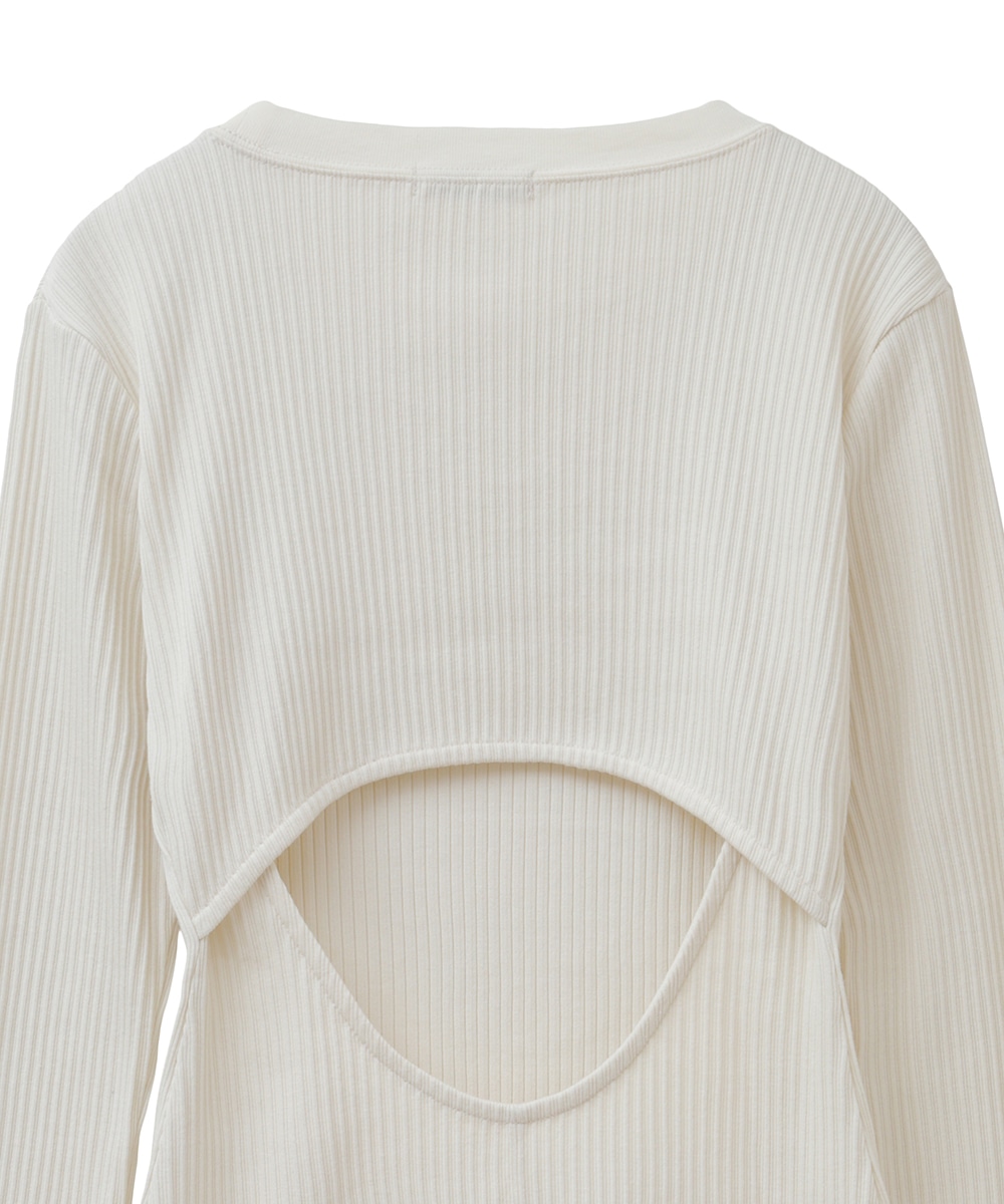 バックオープンリブトップス 12105-1082(1 IVORY): CLANE: WOMENS