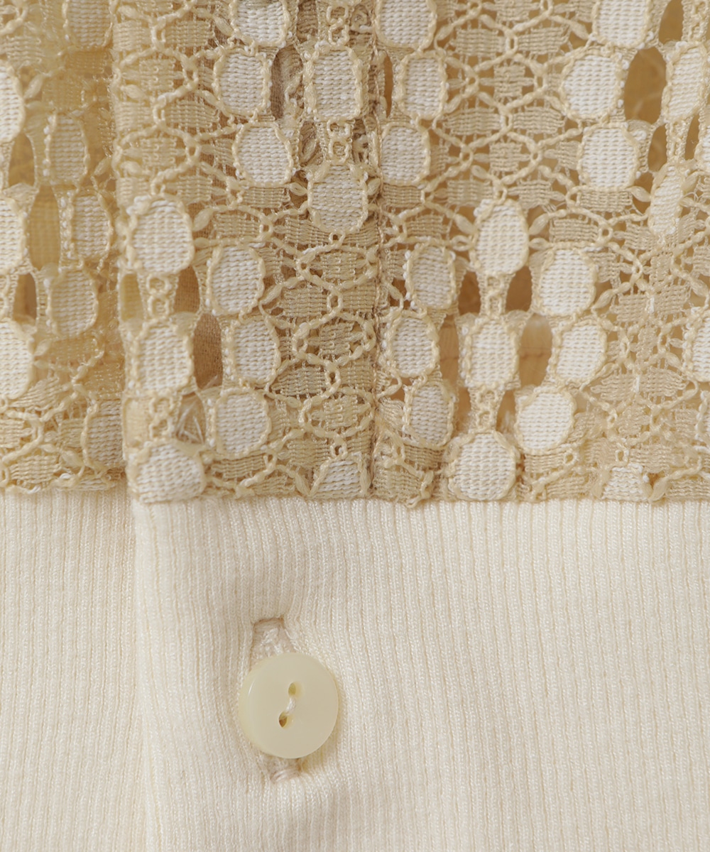 VINTAGE LACE MINI PUFF CARDIGAN(1 IVORY): CLANE: WOMENS｜ STUDIOUS