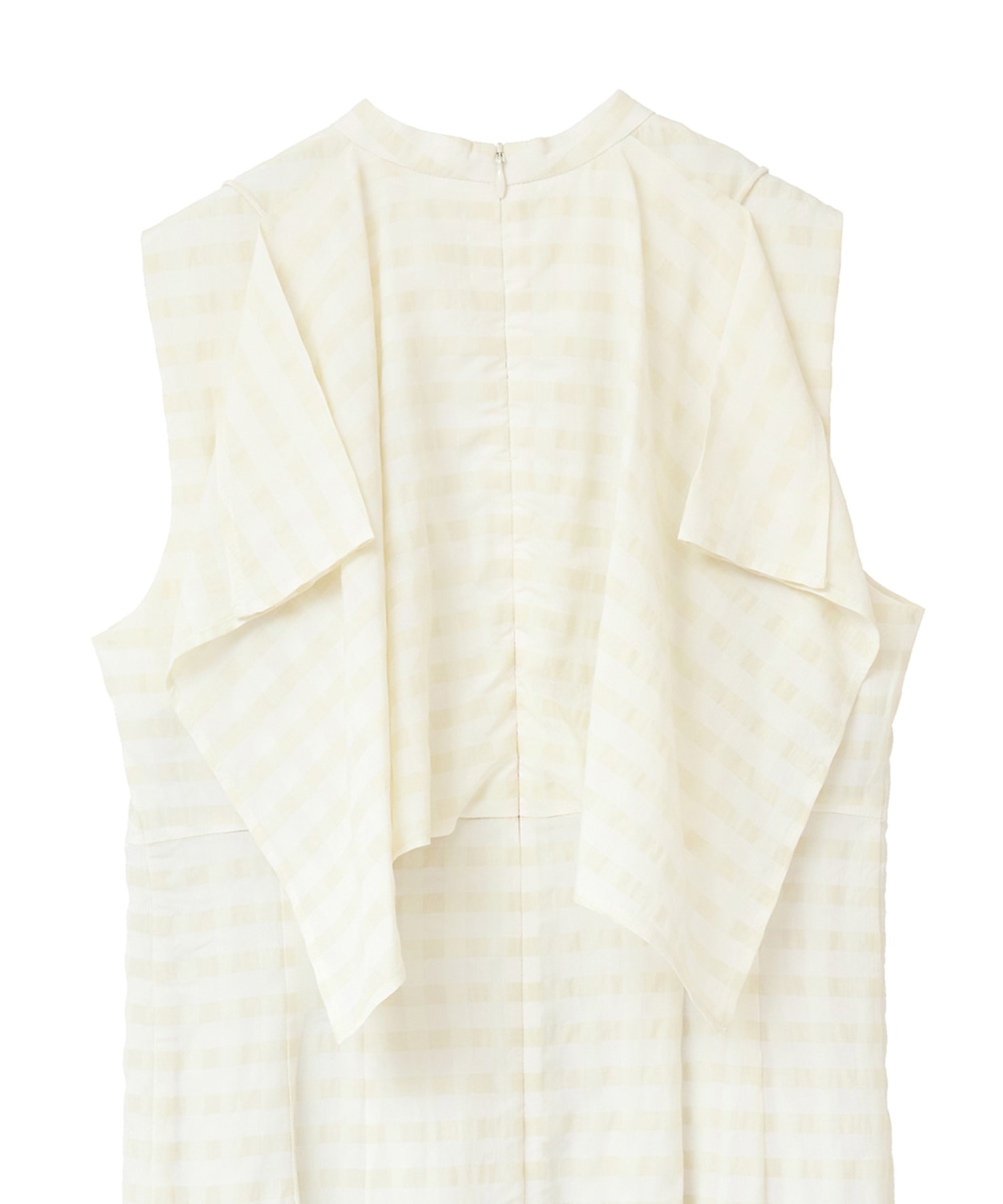 GINGHAM CHECK HANDKERCHIEF ONE PIECE(1 IVORY): CLANE: WOMENS