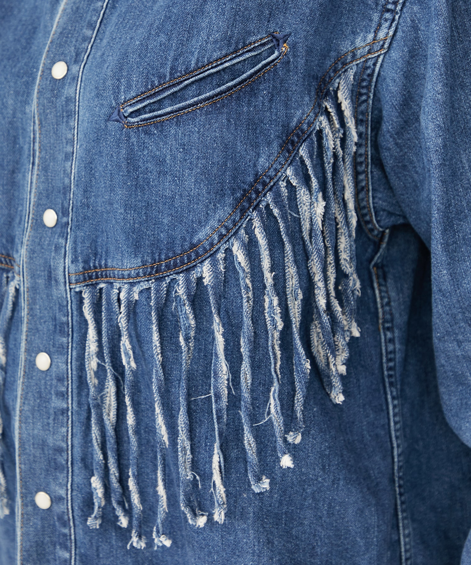 Denim fringe shirt(S BLUE): TOGA PULLA: WOMENS｜ STUDIOUS ONLINE