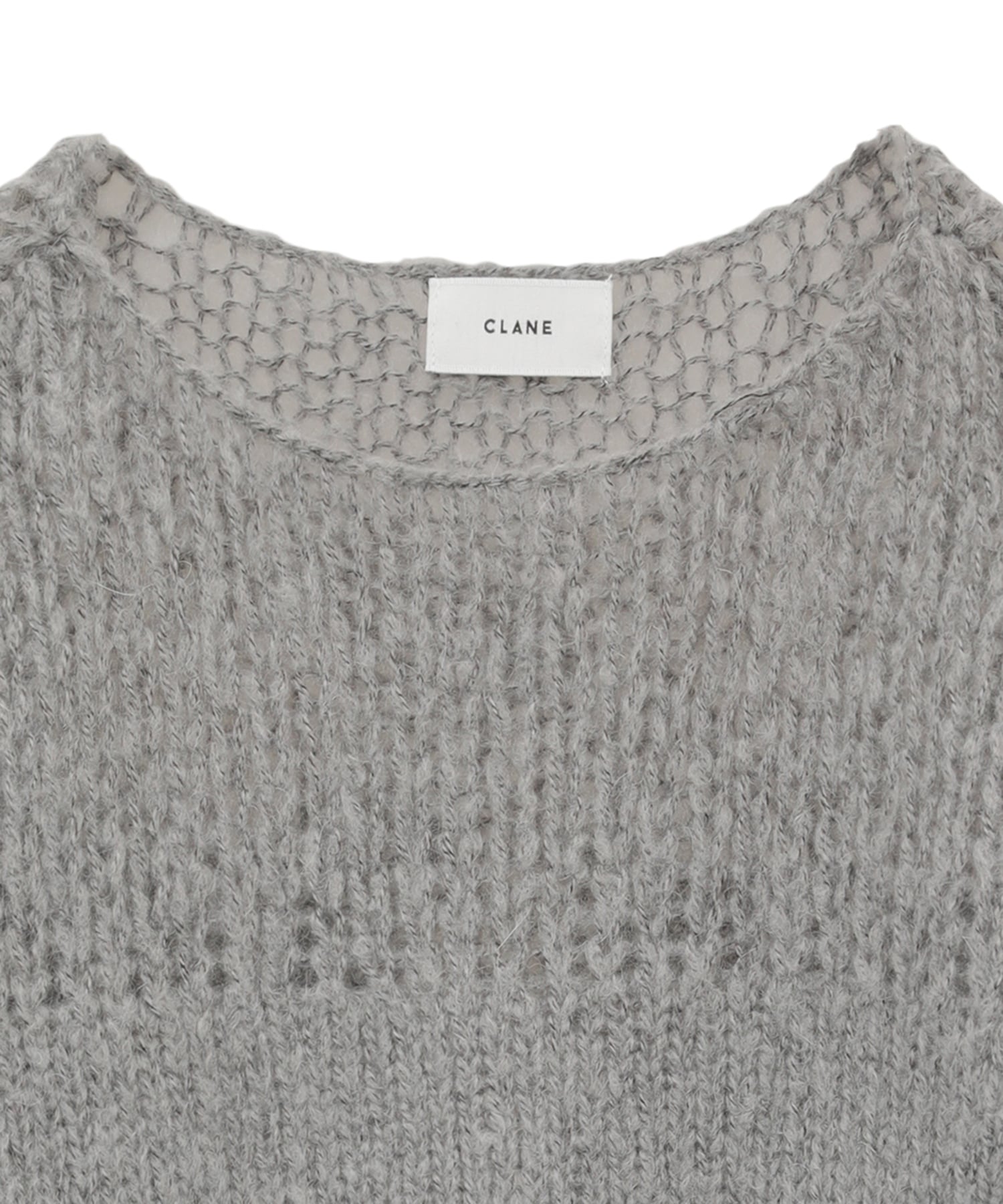 HALF SHEER LOOSE MOHAIR KNIT TOPS(1 GREY): CLANE: WOMENS