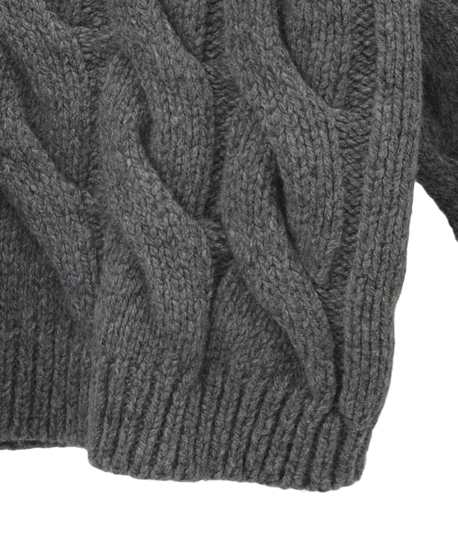 BIG CABLE OVER HAND KNIT TOPS(1 GREY): CLANE: WOMENS｜ STUDIOUS