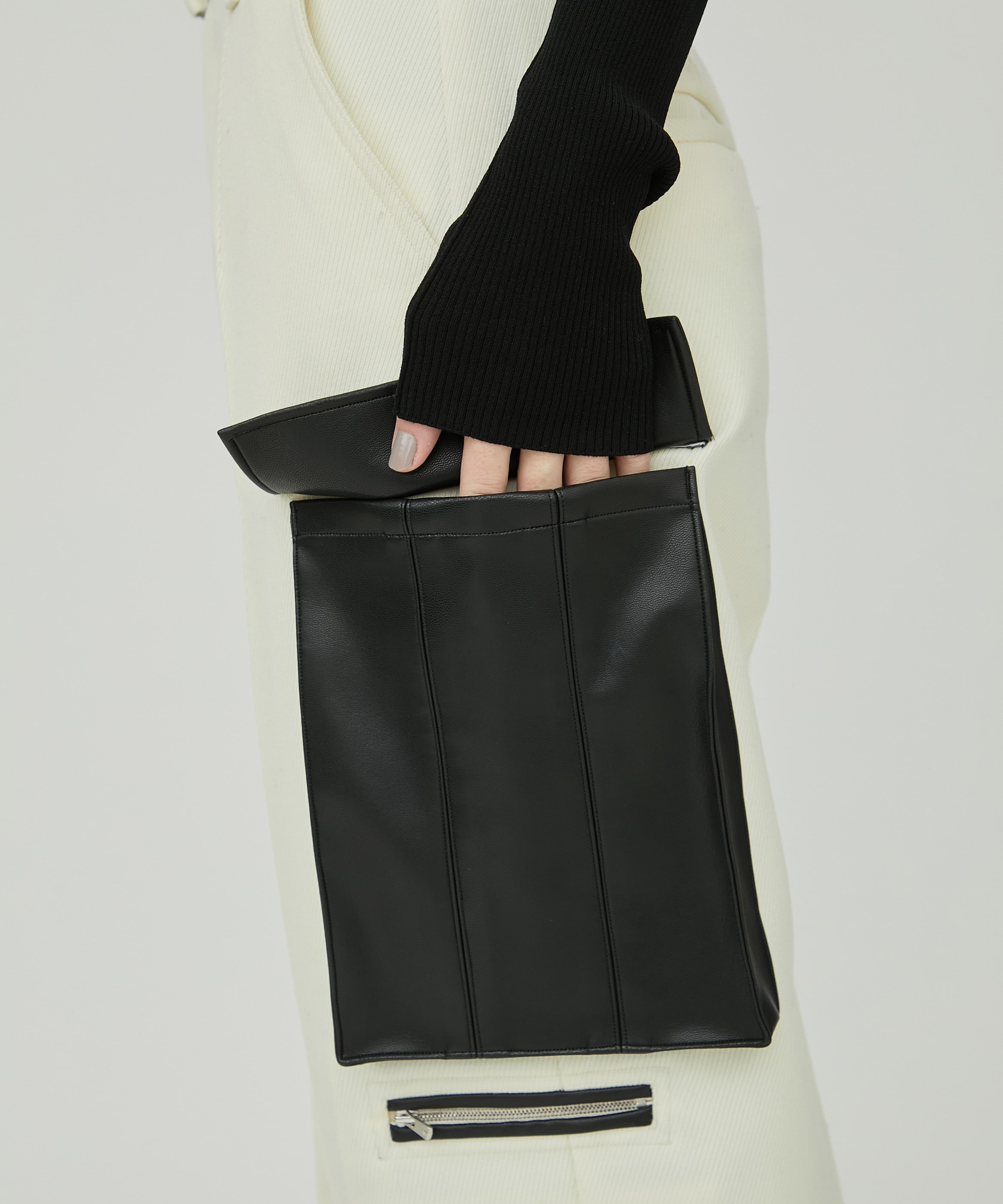 FAKE LEATHER 8POCKET PANTS 