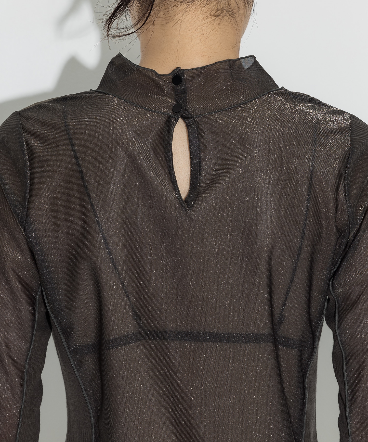 Rib Paneled Sheer Top STUDIOUS