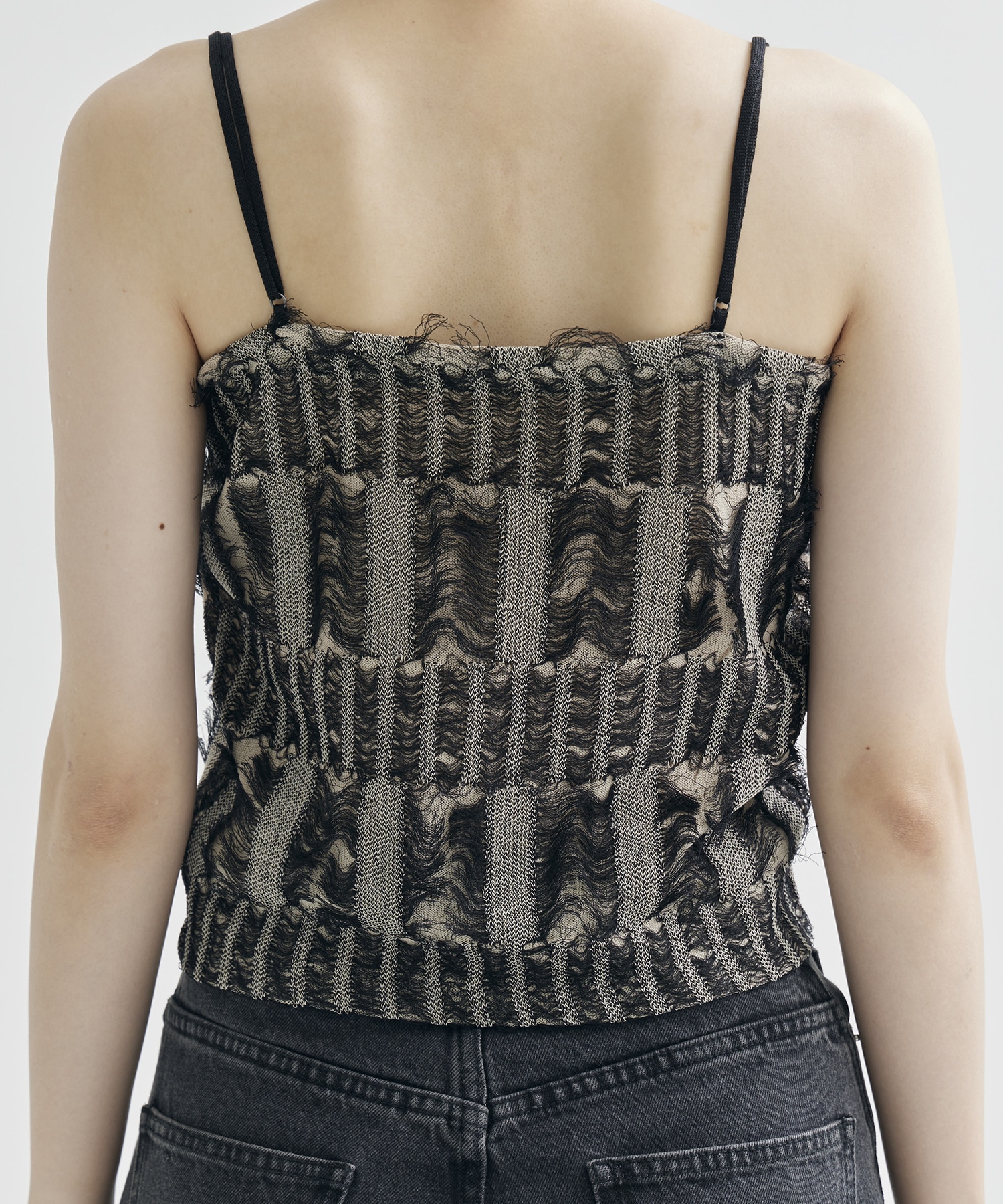 MANY WAY JACQUARD SHORT KNIT TOP AMERI