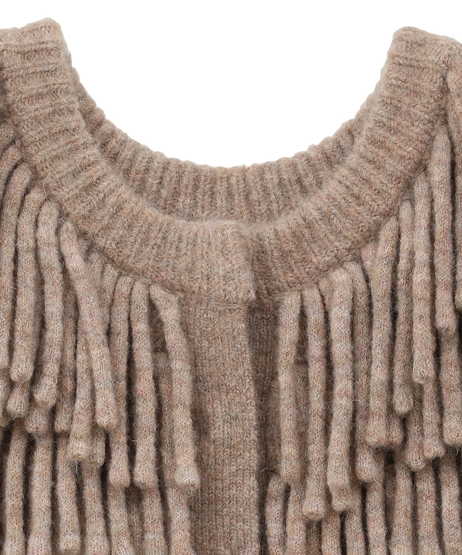 W FACE FRINGE KNIT VEST CLANE