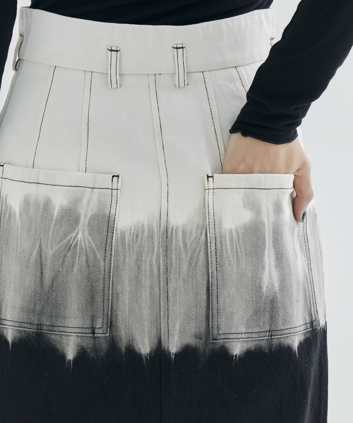 Gradient Dye A-Line Denim Skirt Mame Kurogouchi