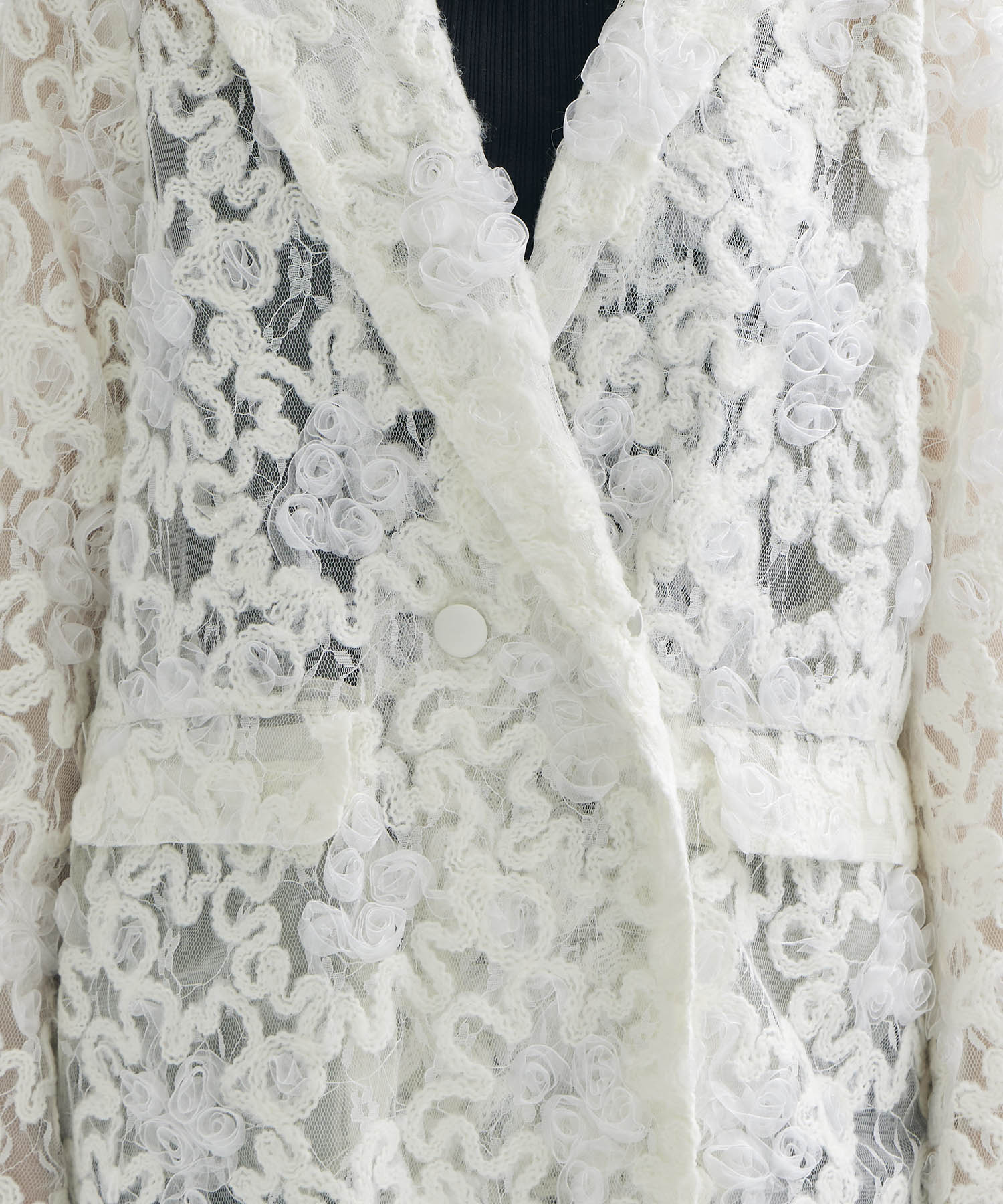 FLOWER MIX LACE SHEER JACKET AMERI