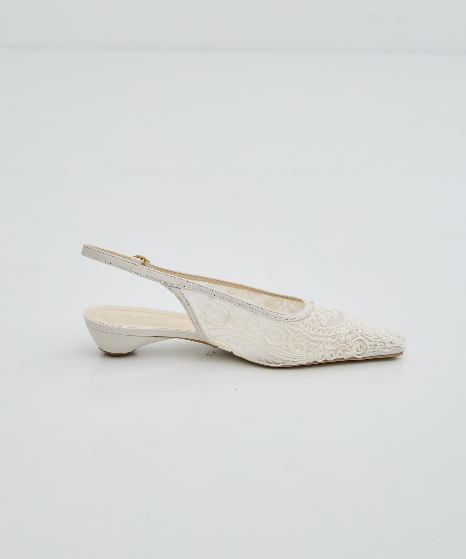 Cording Embroidery Sling Back Heels Mame Kurogouchi