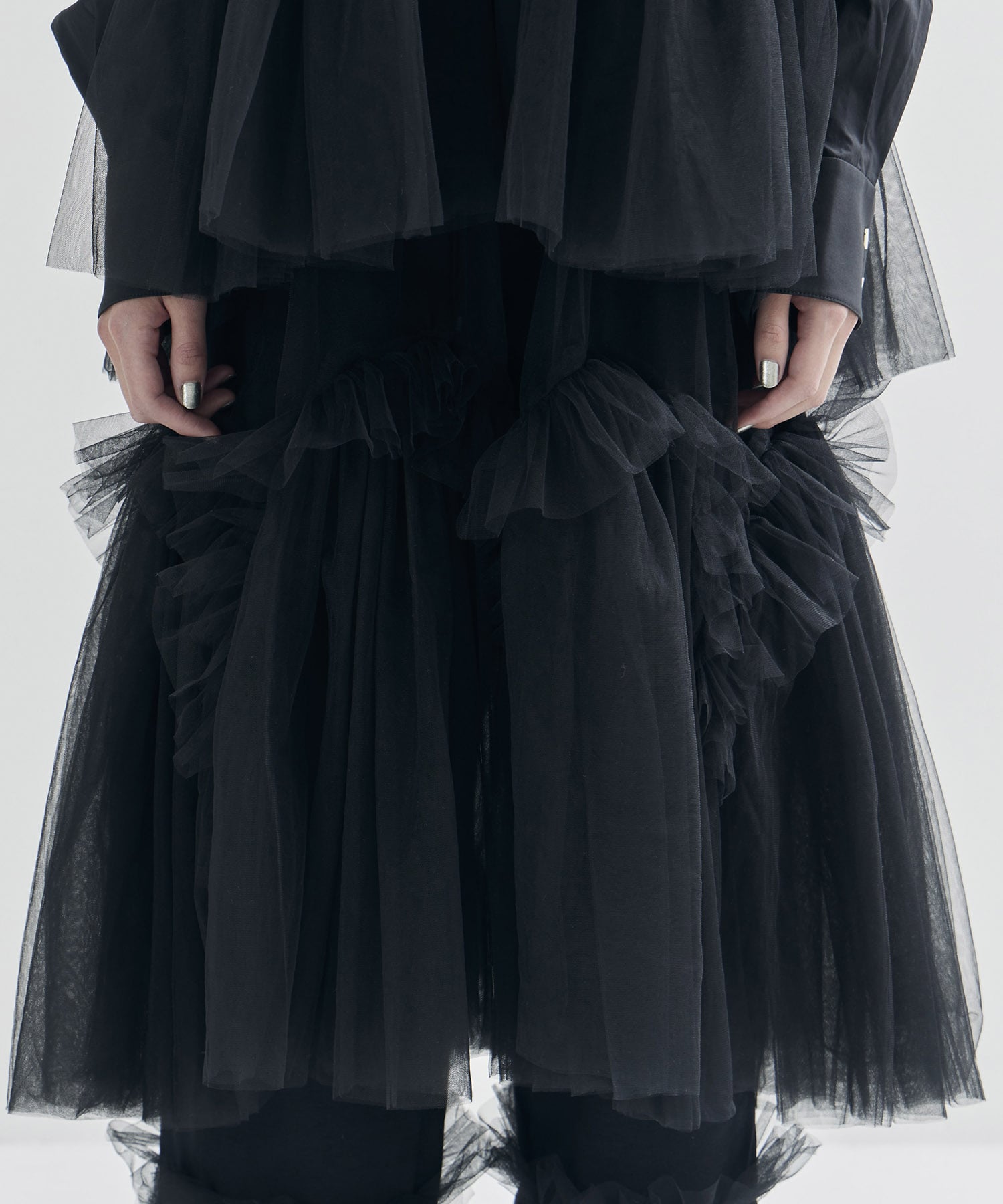 Shirt with Swell Ruffle Tulle VIVIANO