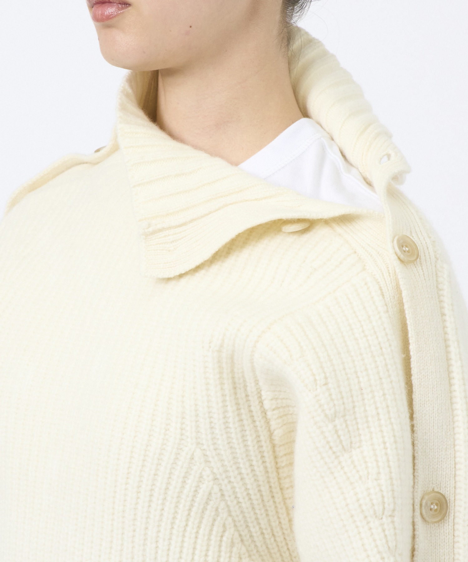 Button Sleeve Wool Knit Top STUDIOUS