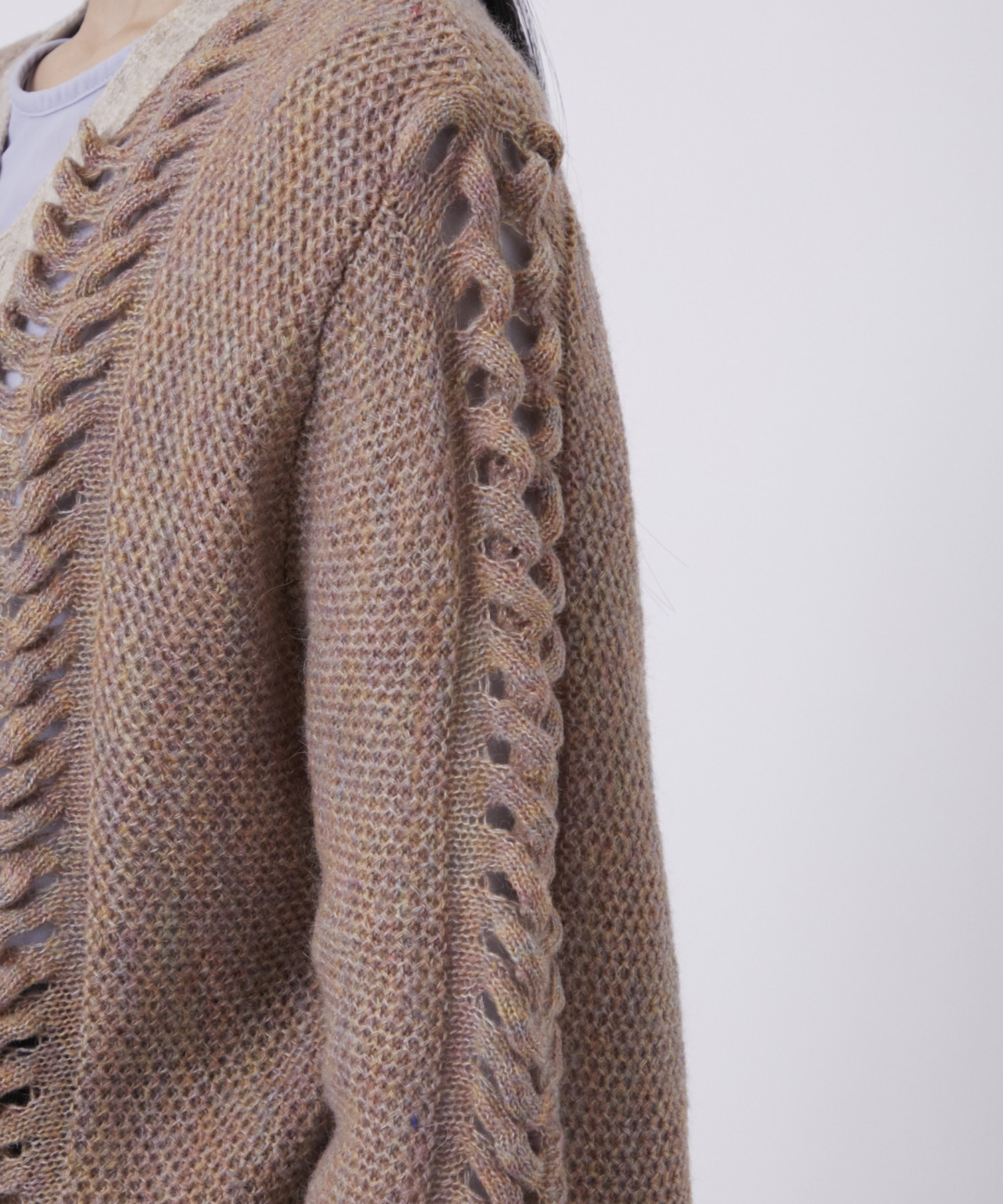 ウールモヘアZIP Knit Cardigan PEIEN