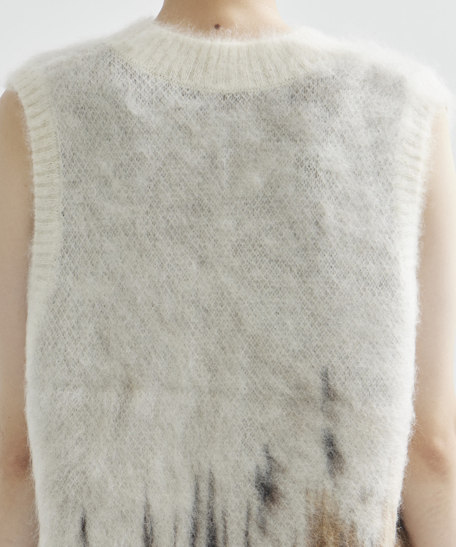 Drip Glaze Pattern Mohair Knitted Vest Mame Kurogouchi