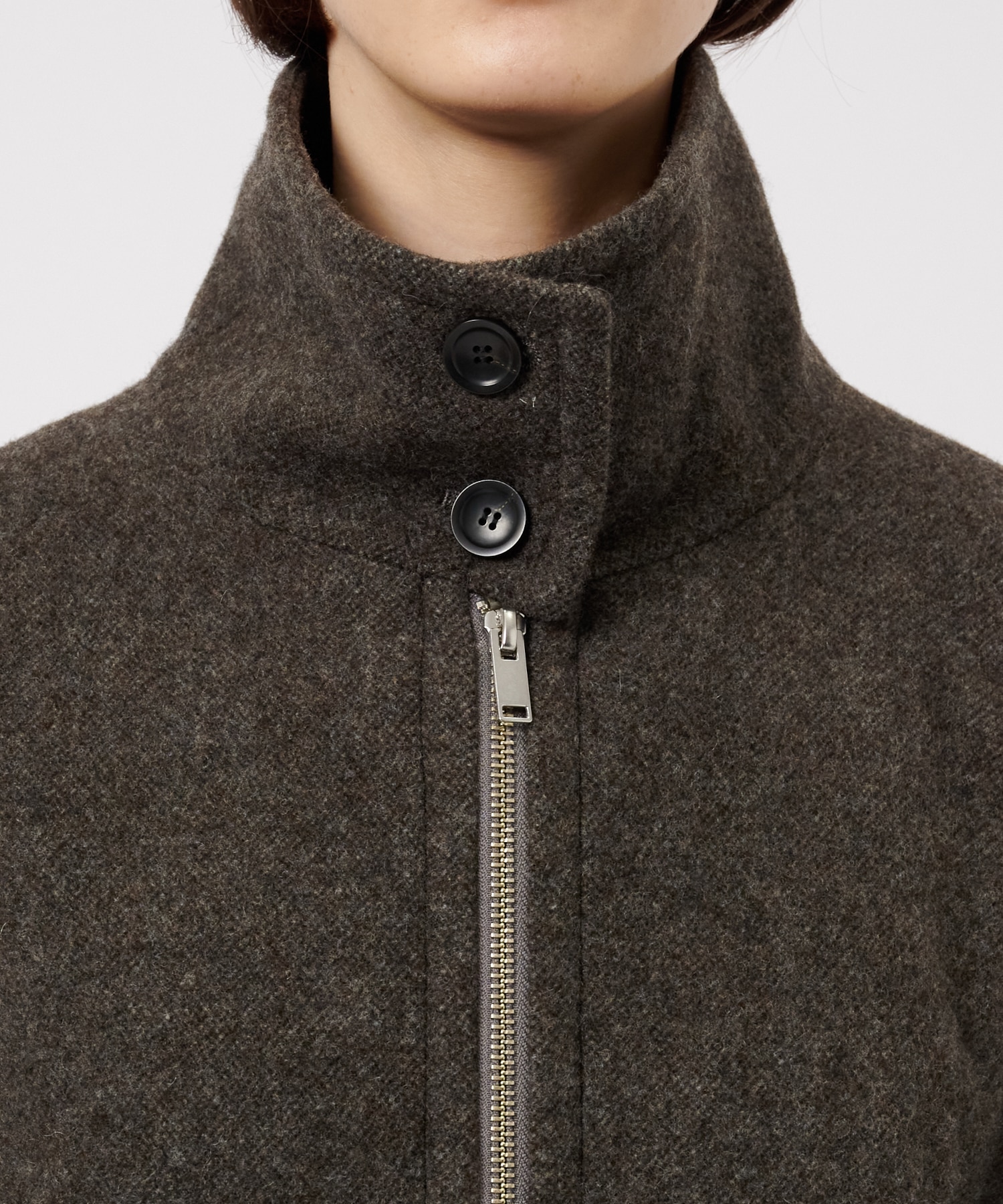 Stand Collar Wool Blouson STUDIOUS