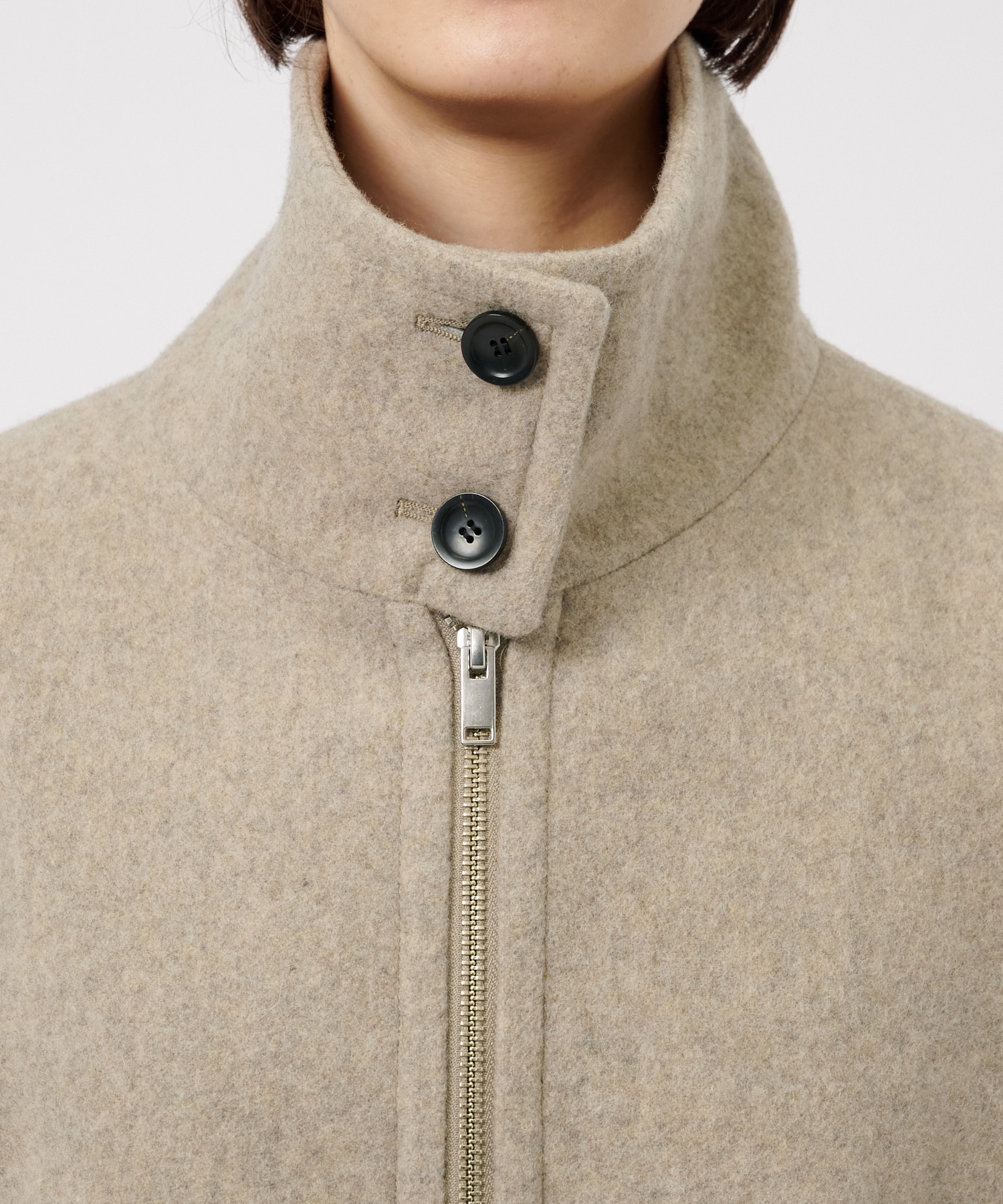 Stand Collar Wool Blouson STUDIOUS