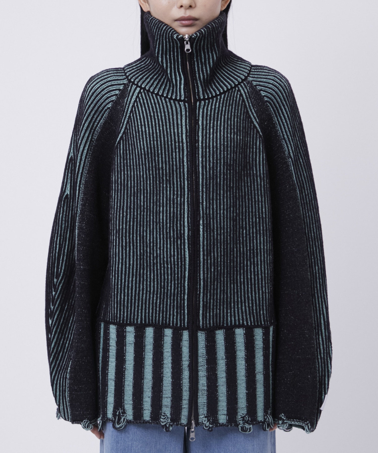 リバーシブルZip knit coat PEIEN