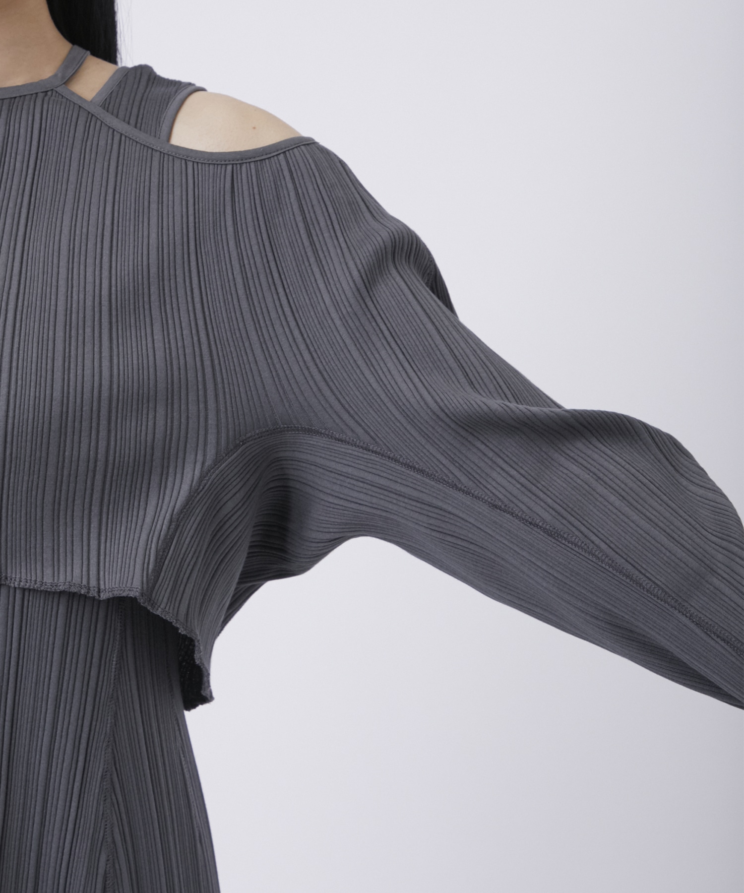 Random Ribbed Organic Cotton 2way Dress Mame Kurogouchi
