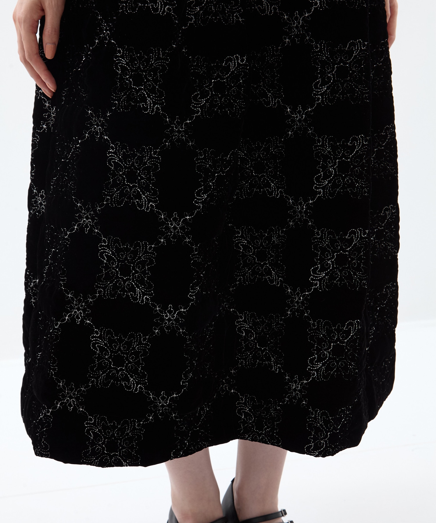 palace tiles quilted overalls skirt tanakadaisuke
