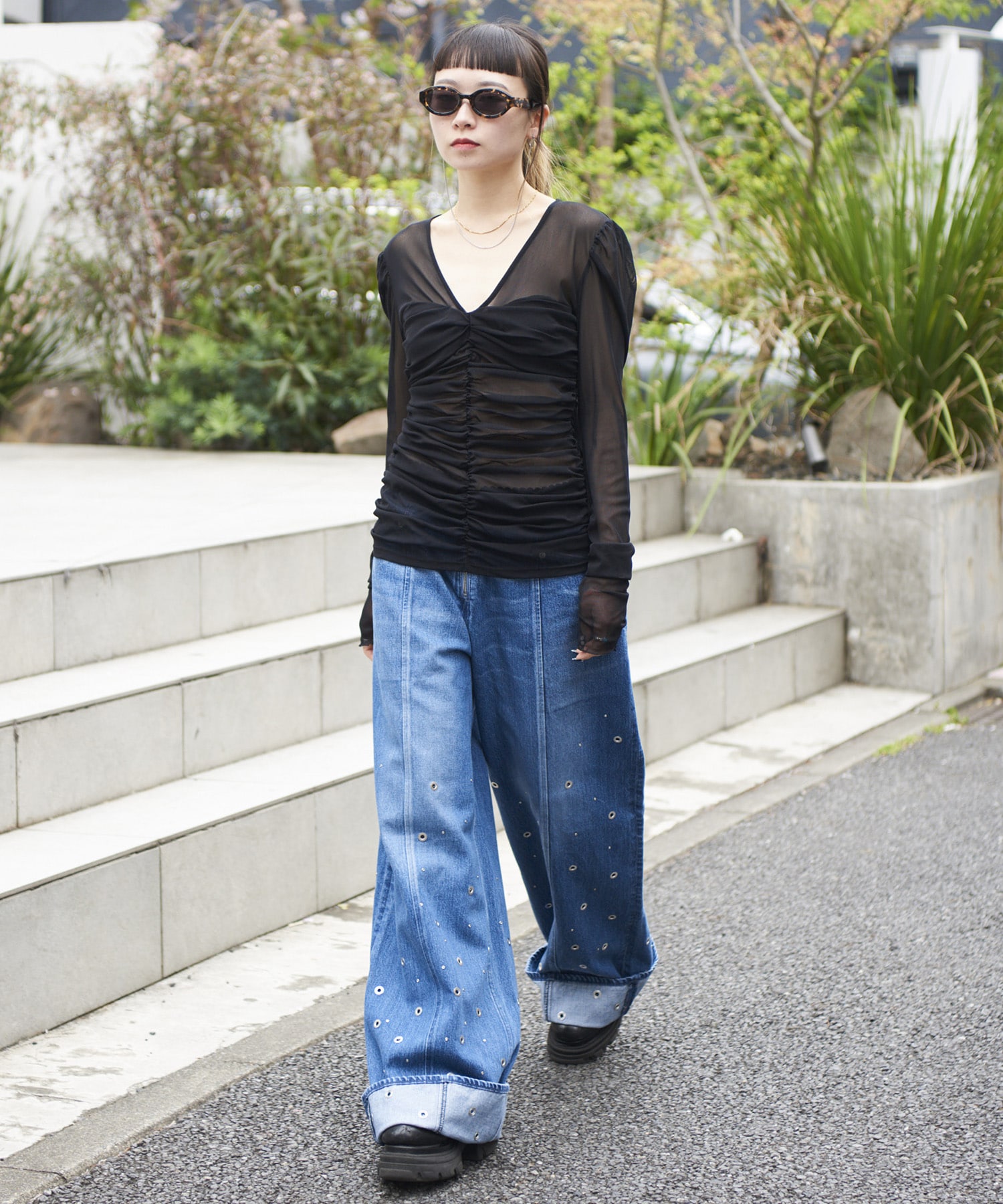 別注 TULLE GATHERED TOP FETICO
