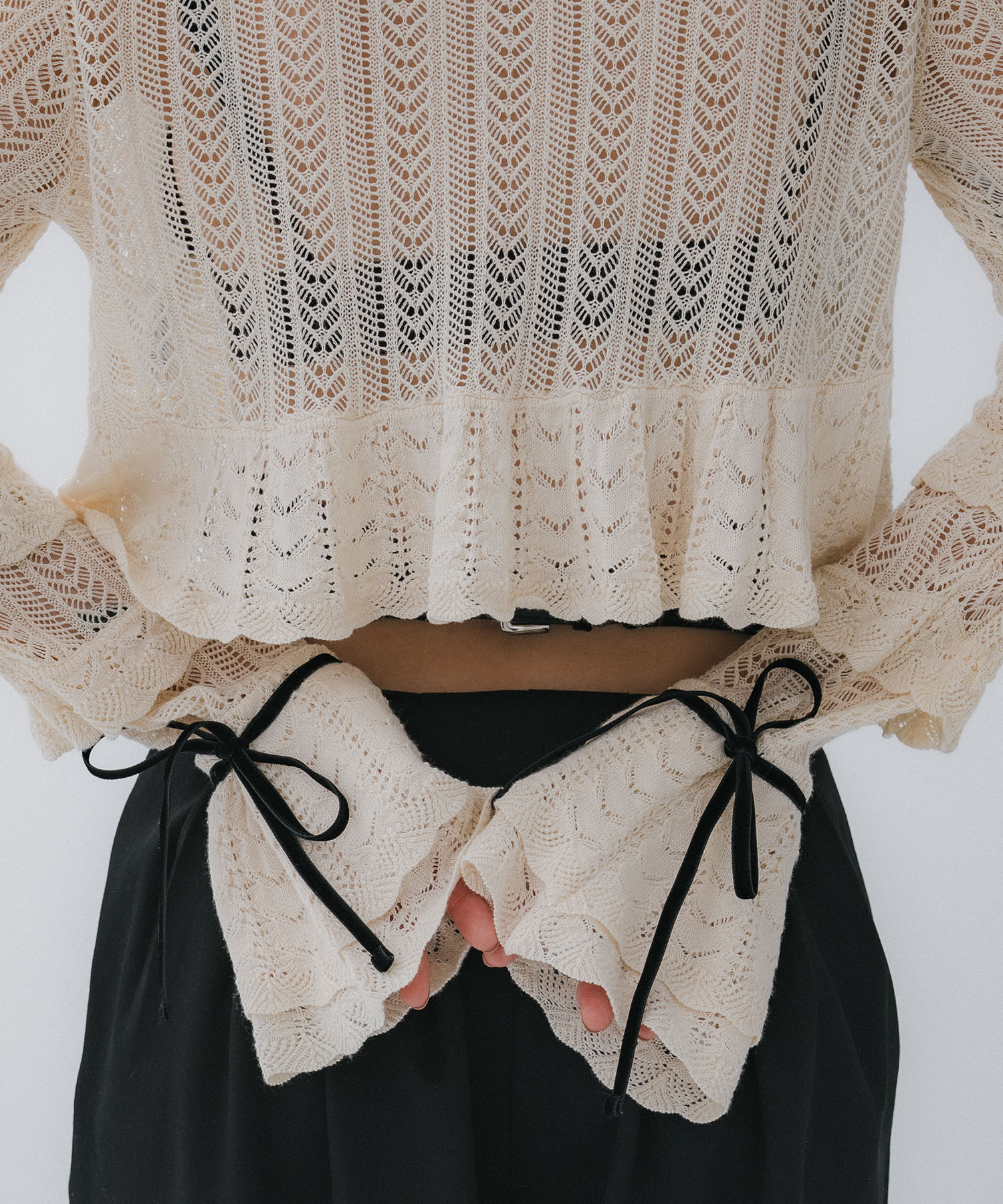 double ribbon knit cardigan tanakadaisuke