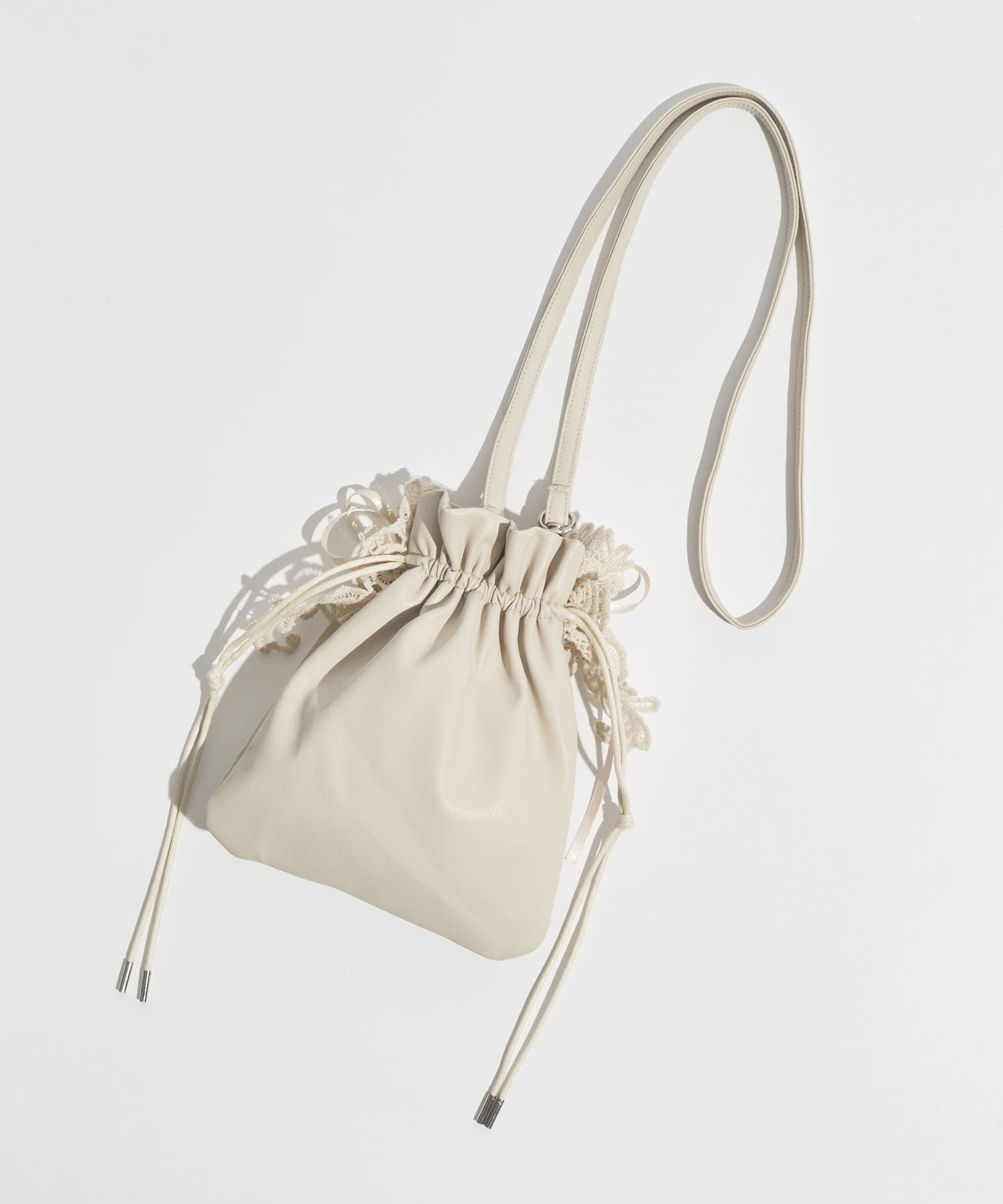 別注 lace flower drawstring sacoche tanakadaisuke