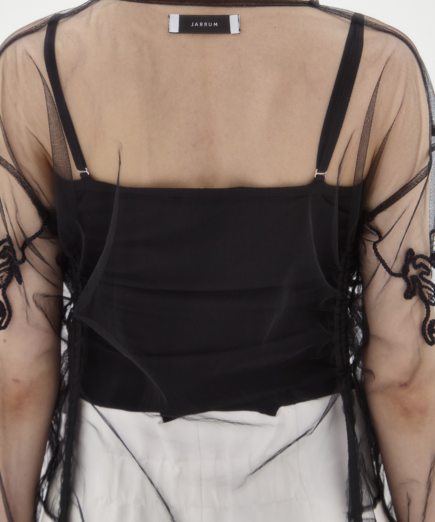 EX.embroidered tulle cardigan MURRAL