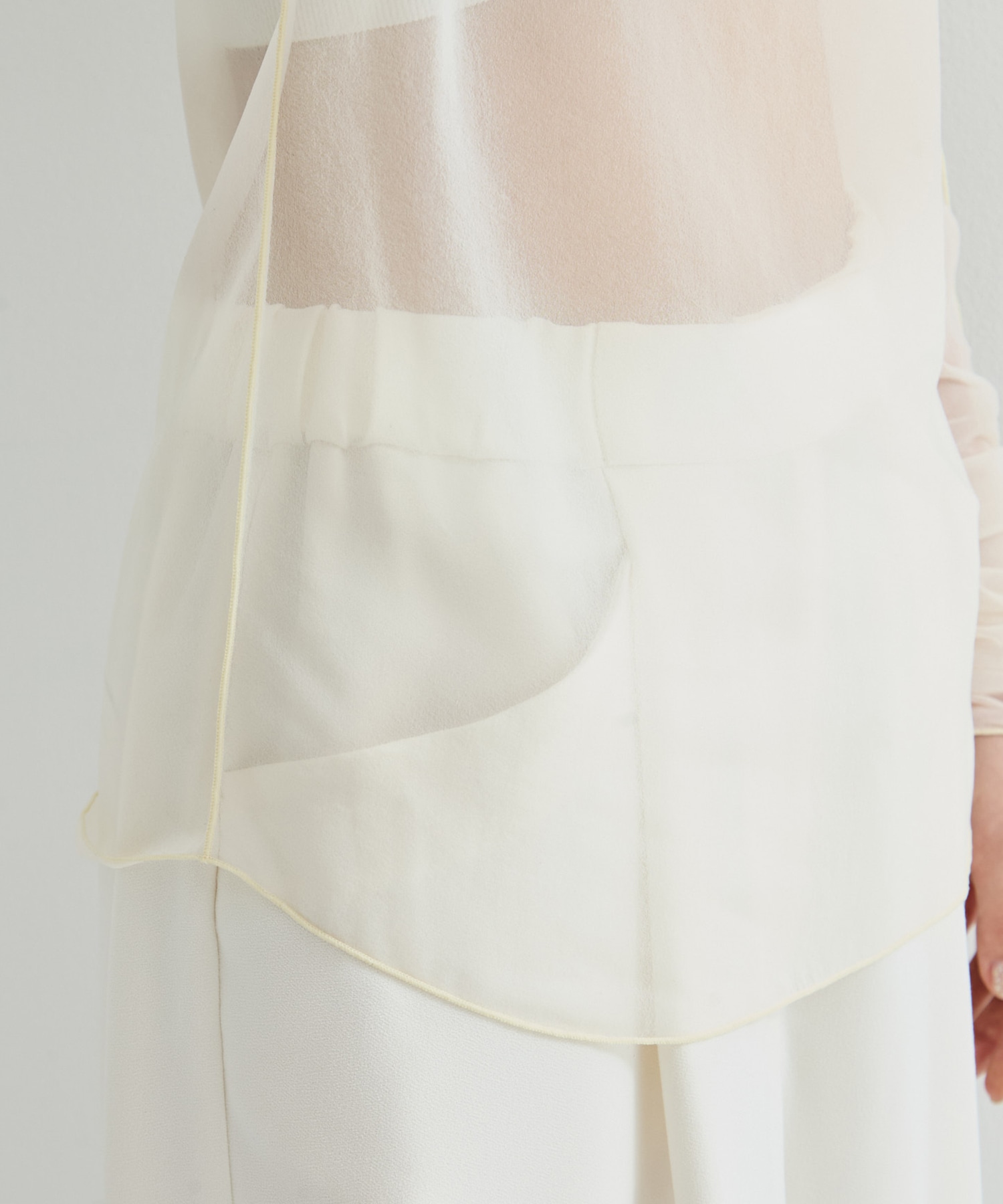Gathered Sleeve Sheer Top STUDIOUS