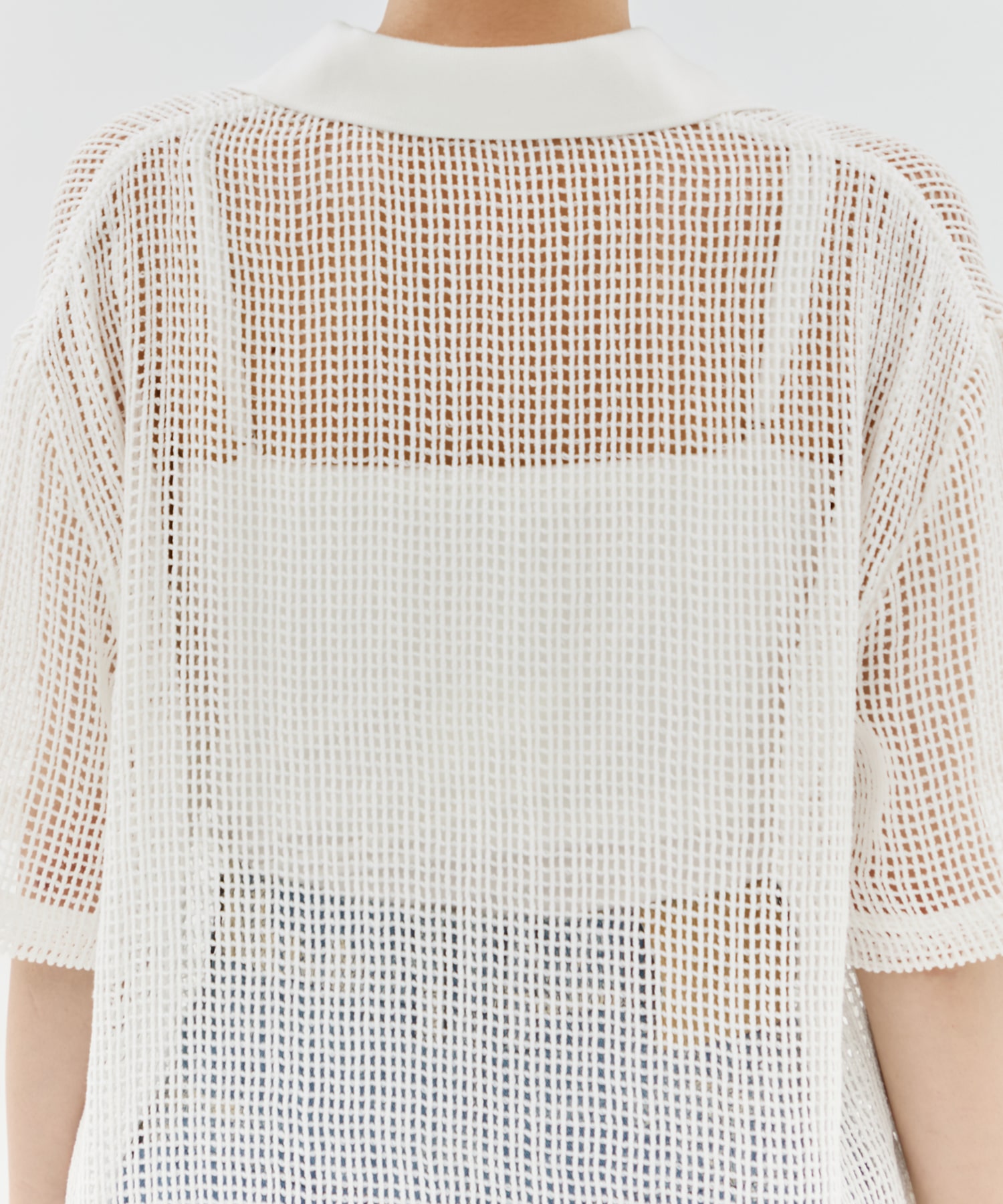 MESH EMBROIDERY POLO SHIRT TAAKK