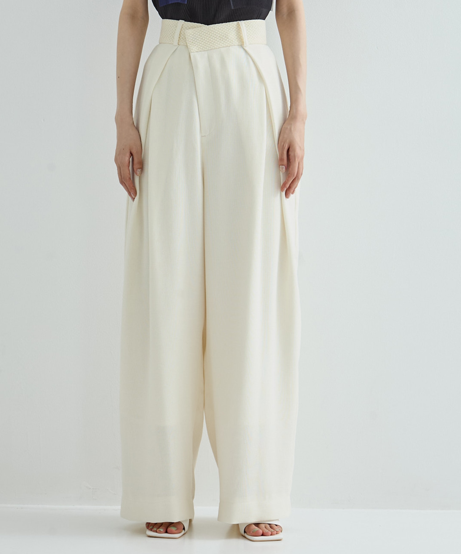 Asymmetric Front Mesh Trousers STUDIOUS