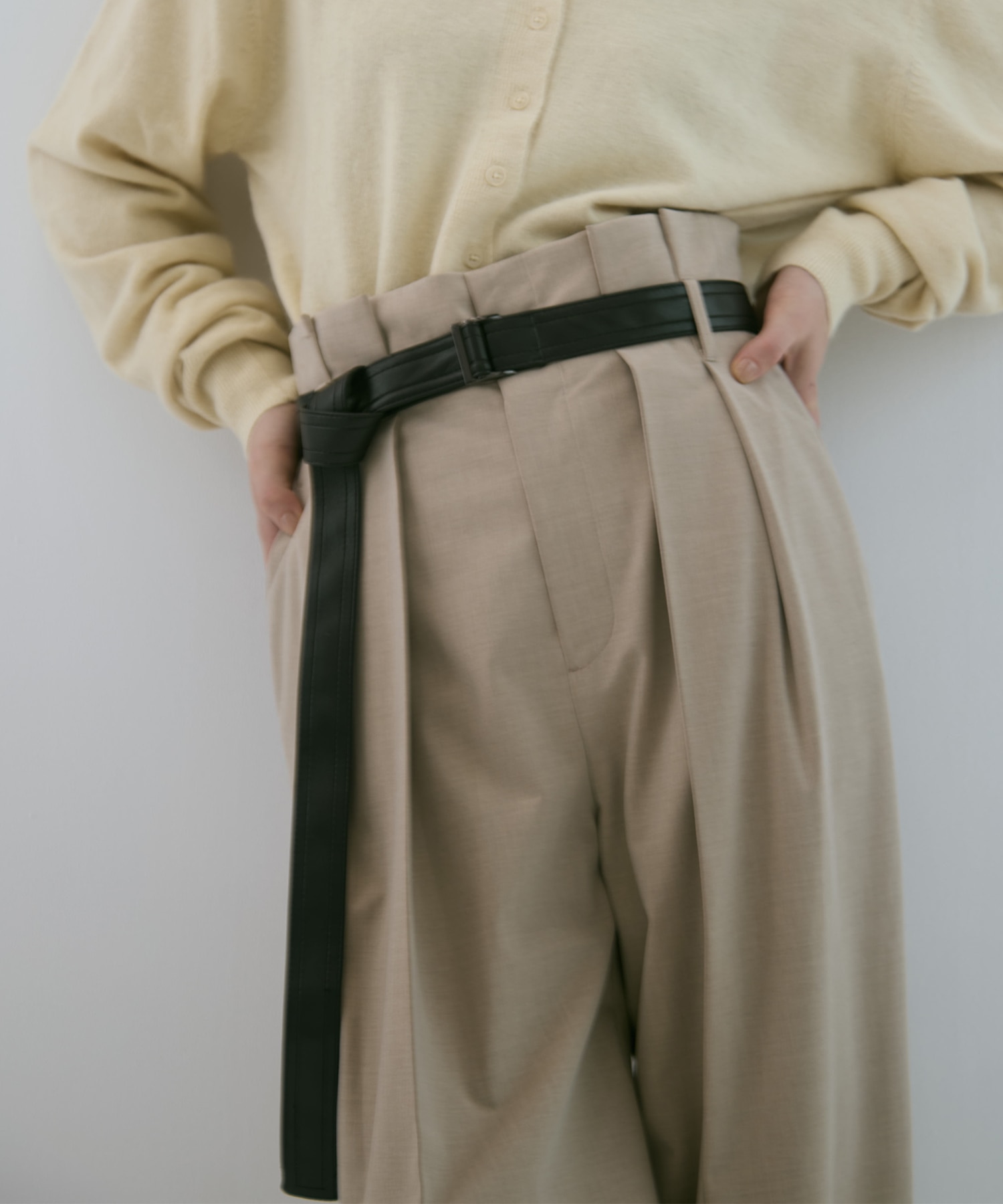 Belted High Waist Trousers STUDIOUS