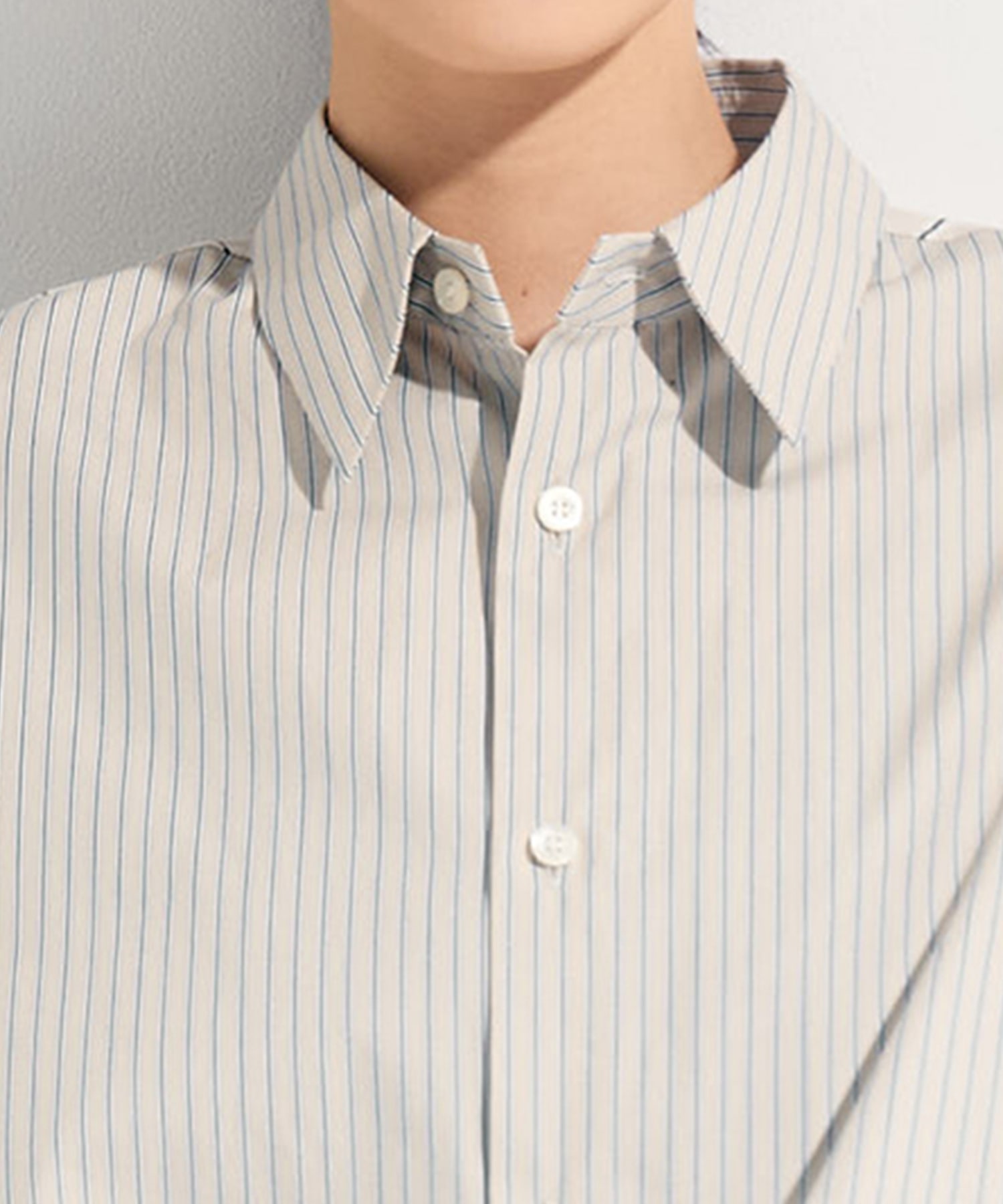別注ドローコードストライプシャツ(2 BEIGE): UJOH: WOMENS