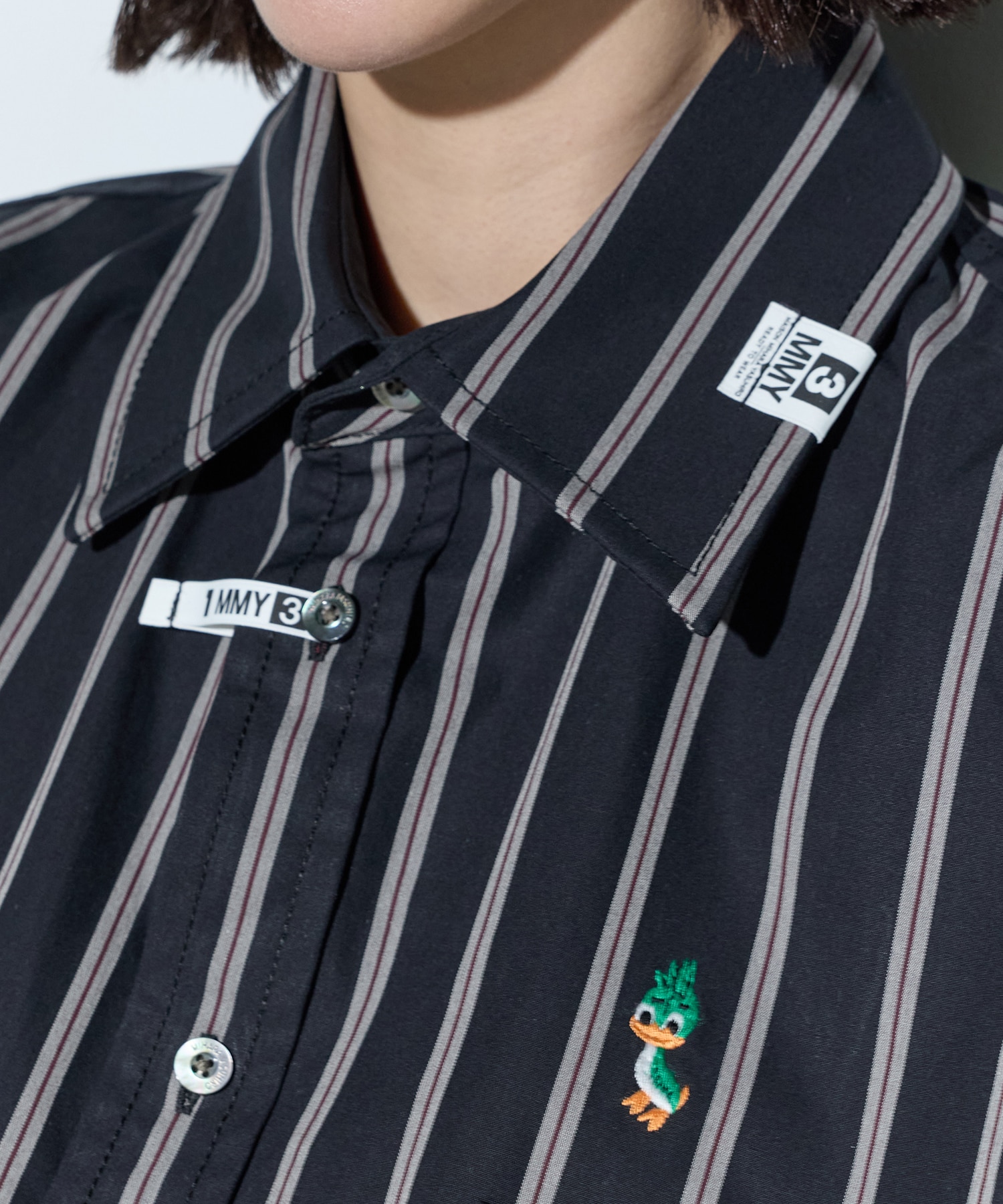 DUCK EMBROIDERY STRIPE SHIRTS Maison MIHARA YASUHIRO
