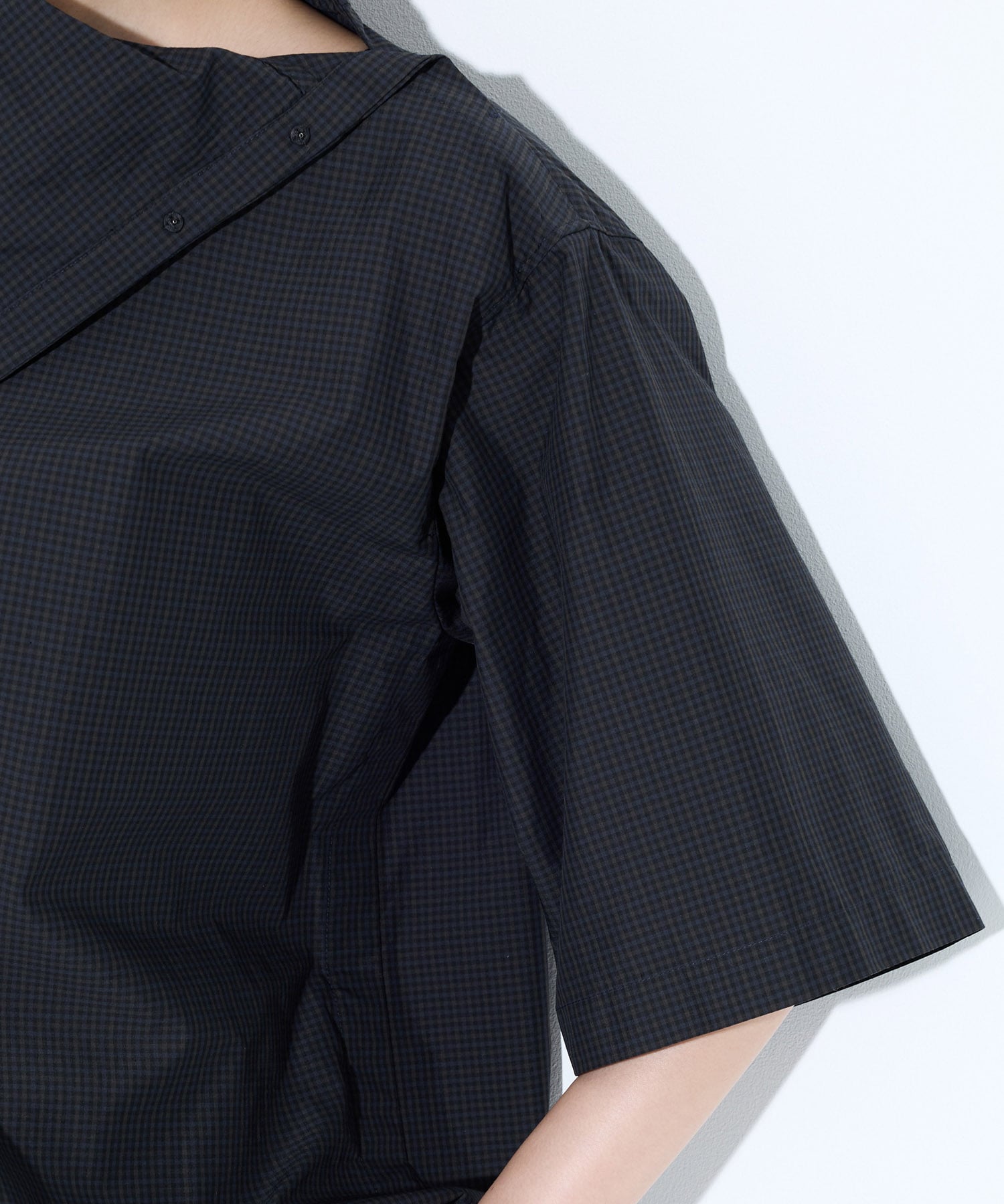 Typewriter check S/S blouse TOGA