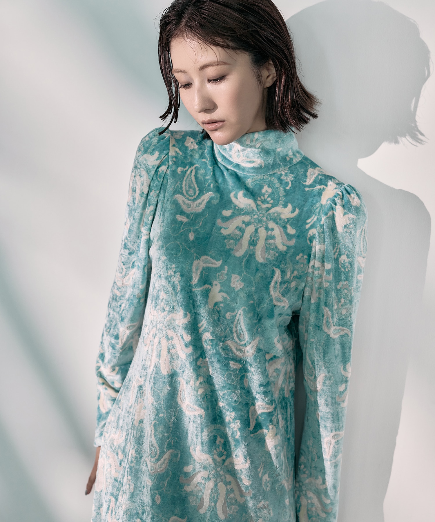 別注 Velour Jersey High Neck Dress Mame Kurogouchi