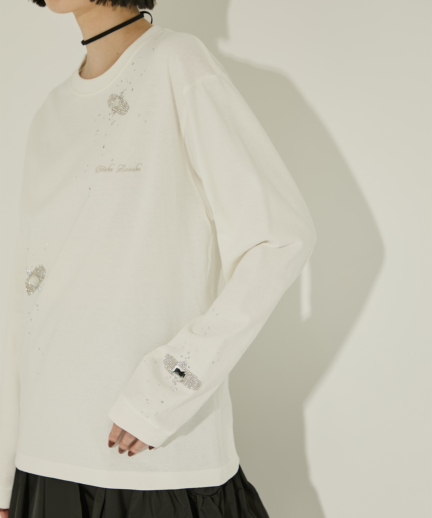 Bijou Aid long sleeve T-shirt White(2 WHITE): tanakadaisuke