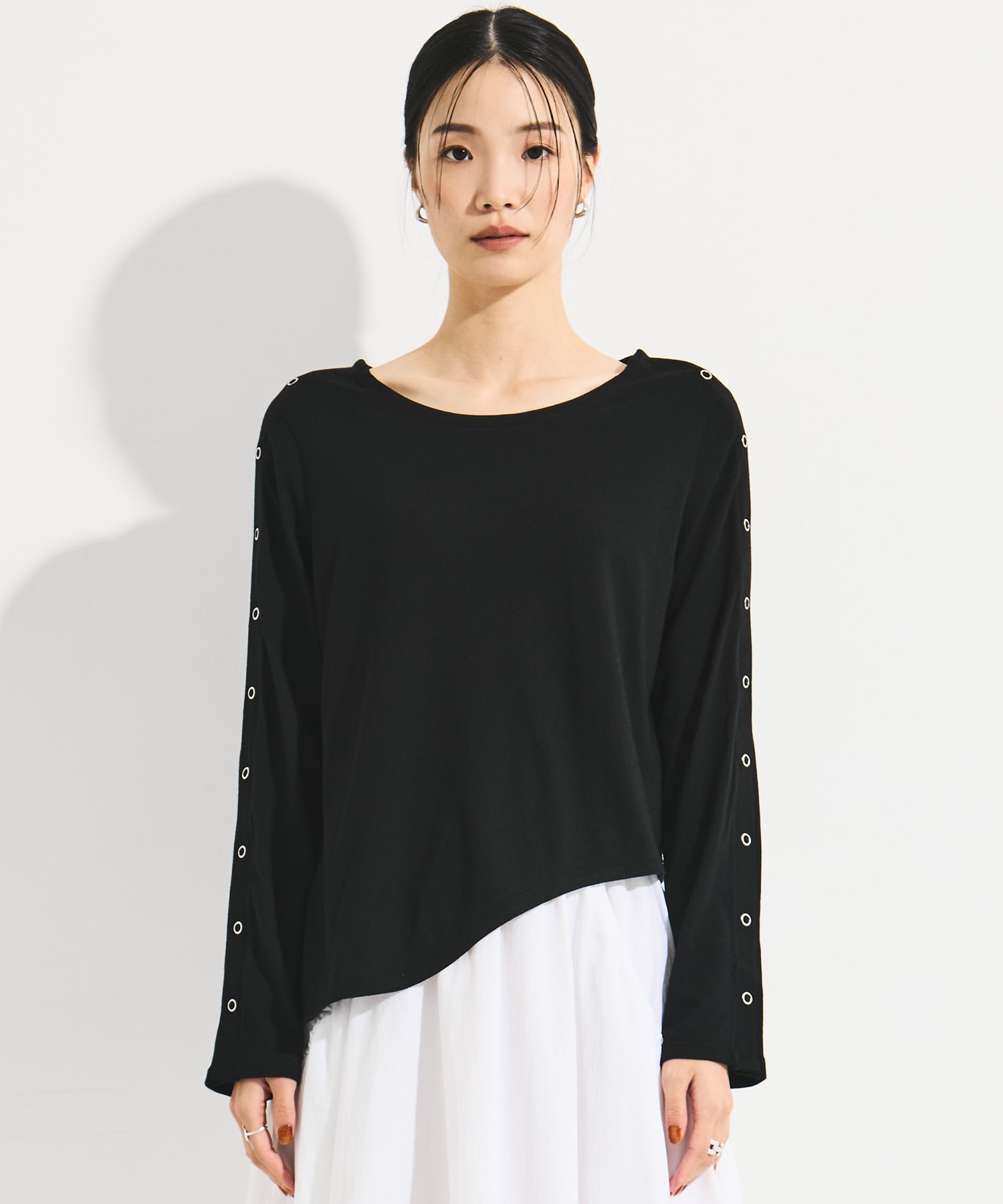 SHOULDER SNAP LONG SLEEVE TEE STUDIOUS