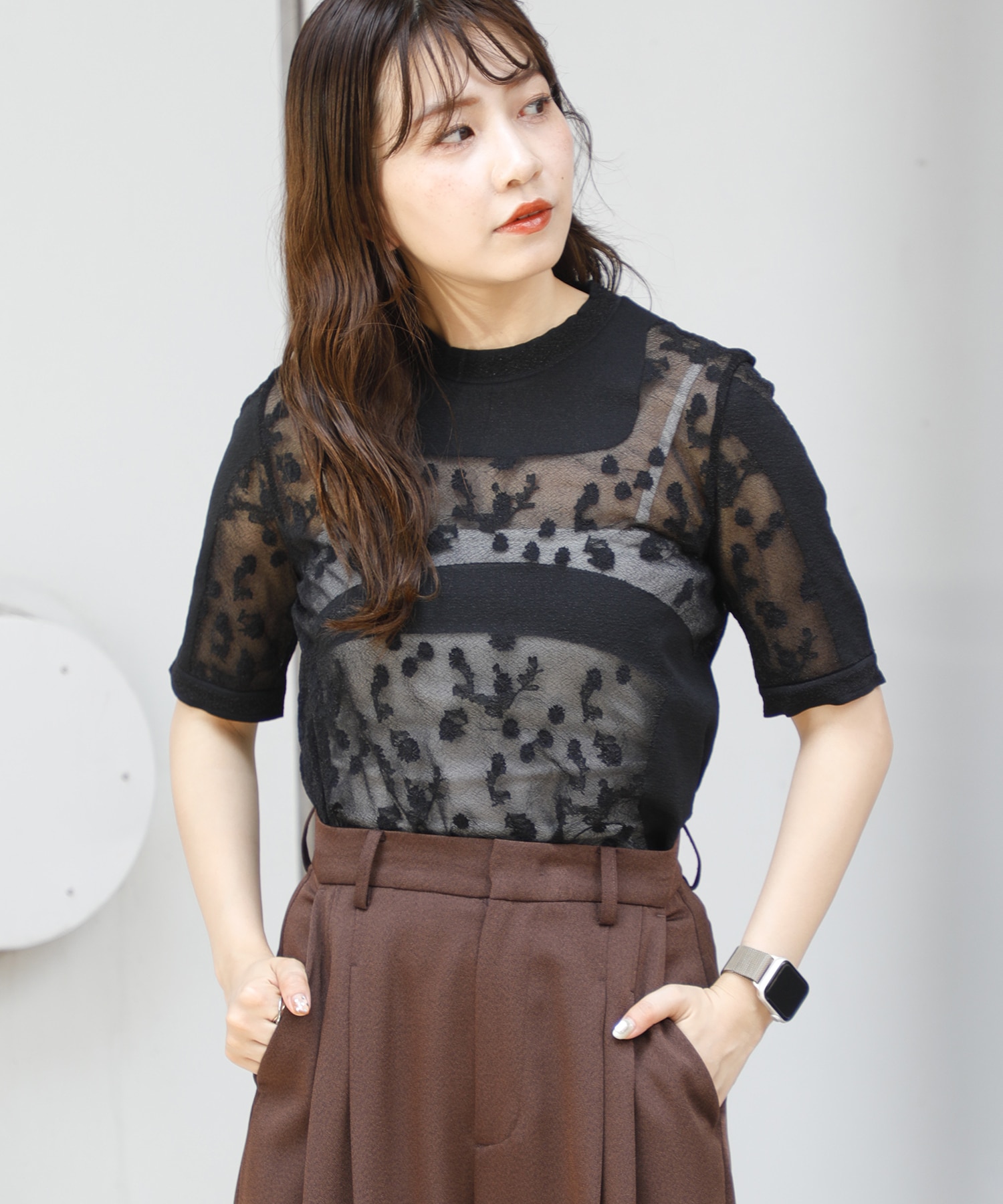 Knitted Crew Neck Top Mame Kurogouchi