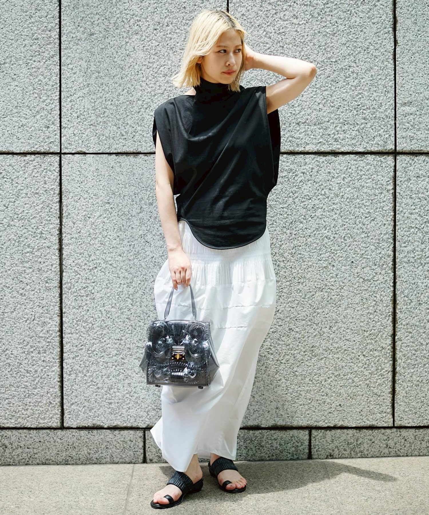 Cotton Jersey Asymmetry Top Mame Kurogouchi