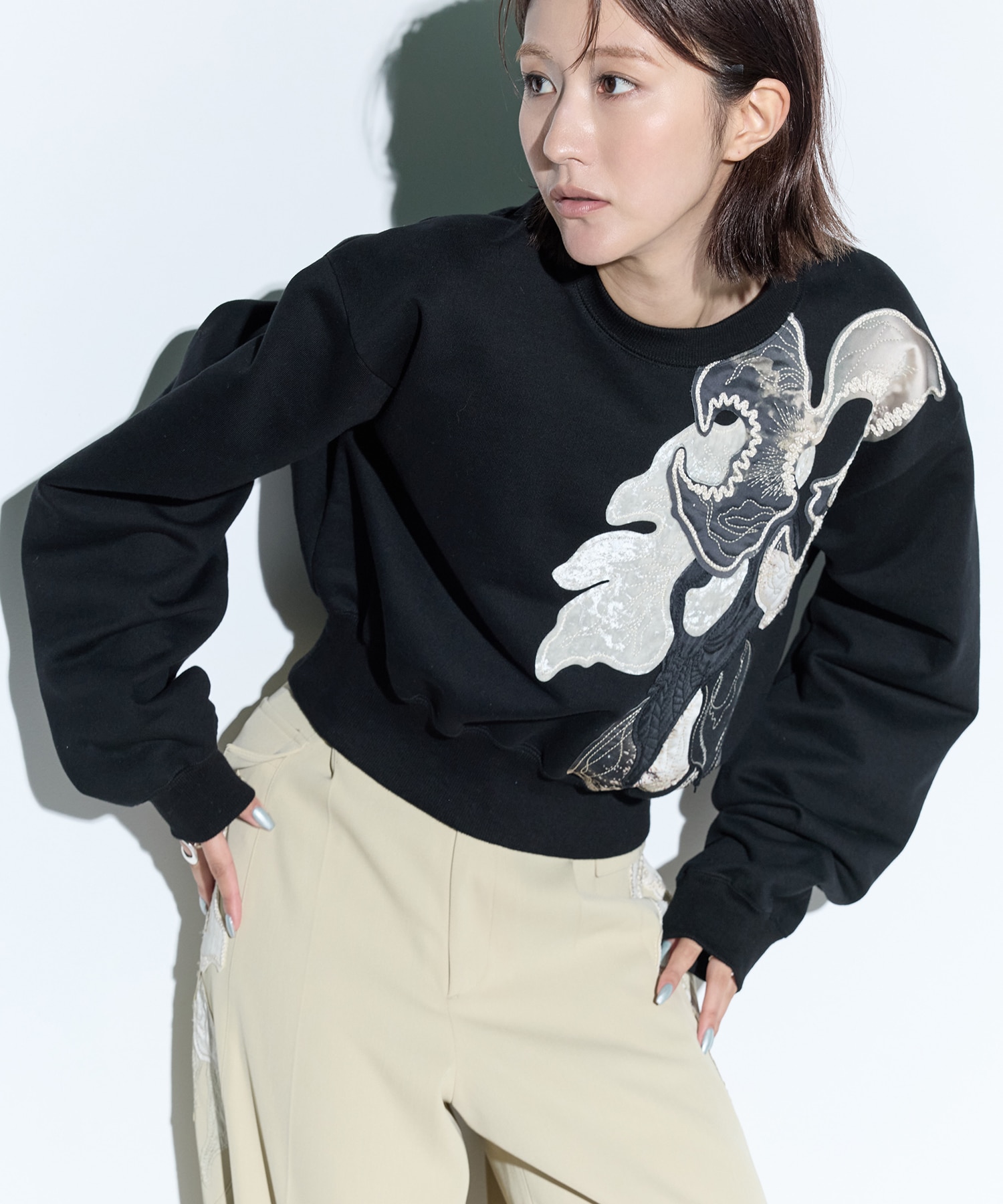 Patchwork embroidered sweatshirt MURRAL