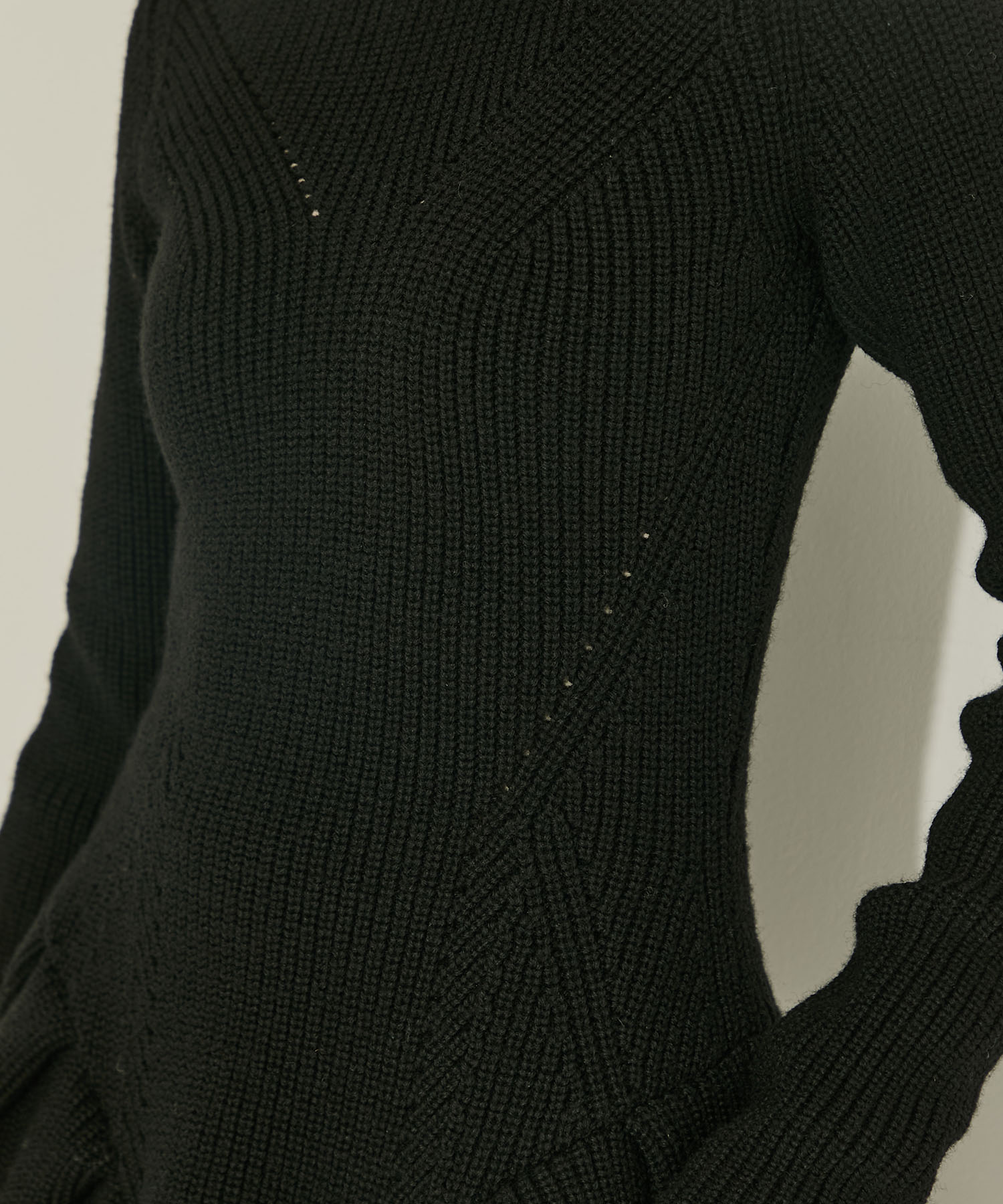 RIBED PEPLUM HI-NECK KNIT SWEATER JOHN LAWRENCE SULLIVAN